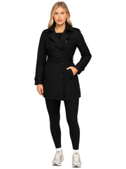 Womens Trench Coat Double Breasted Autumn Winter Long Jacket