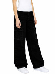 Enzo | Womens Baggy Cargo Jeans