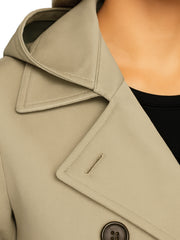 Womens Trench Coat Double Breasted Autumn Winter Long Jacket