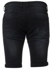 Mens Denim Skinny Fit Distressed Shorts | Enzo Designer Menswear