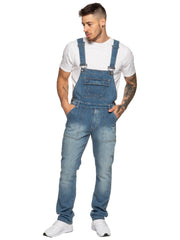 Mens Fashionable Denim Overall Dungarees | Enzo Designer Menswear