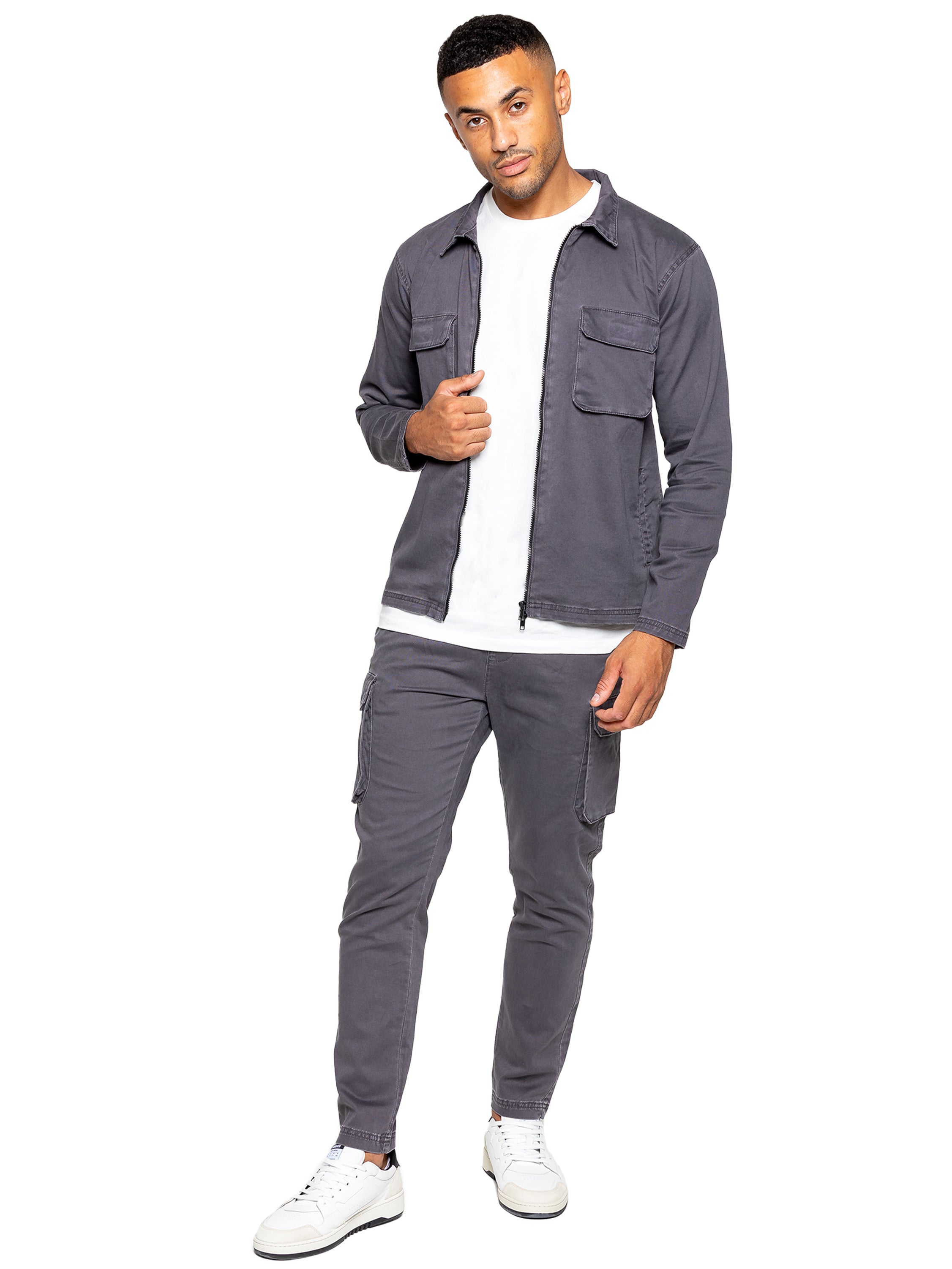Enzo | Mens Cargo Overshirt Jacket