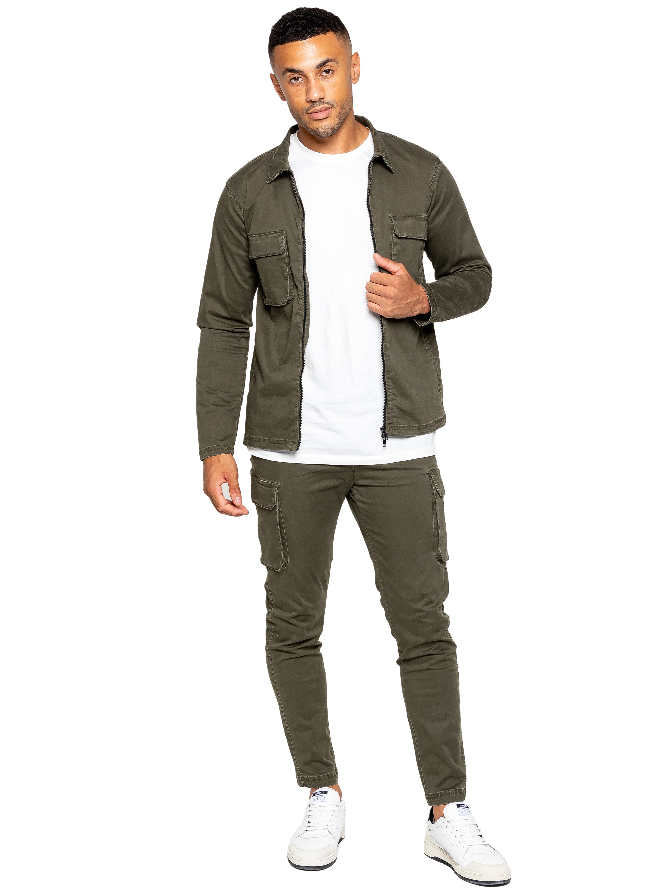 Enzo | Mens Cargo Overshirt Jacket