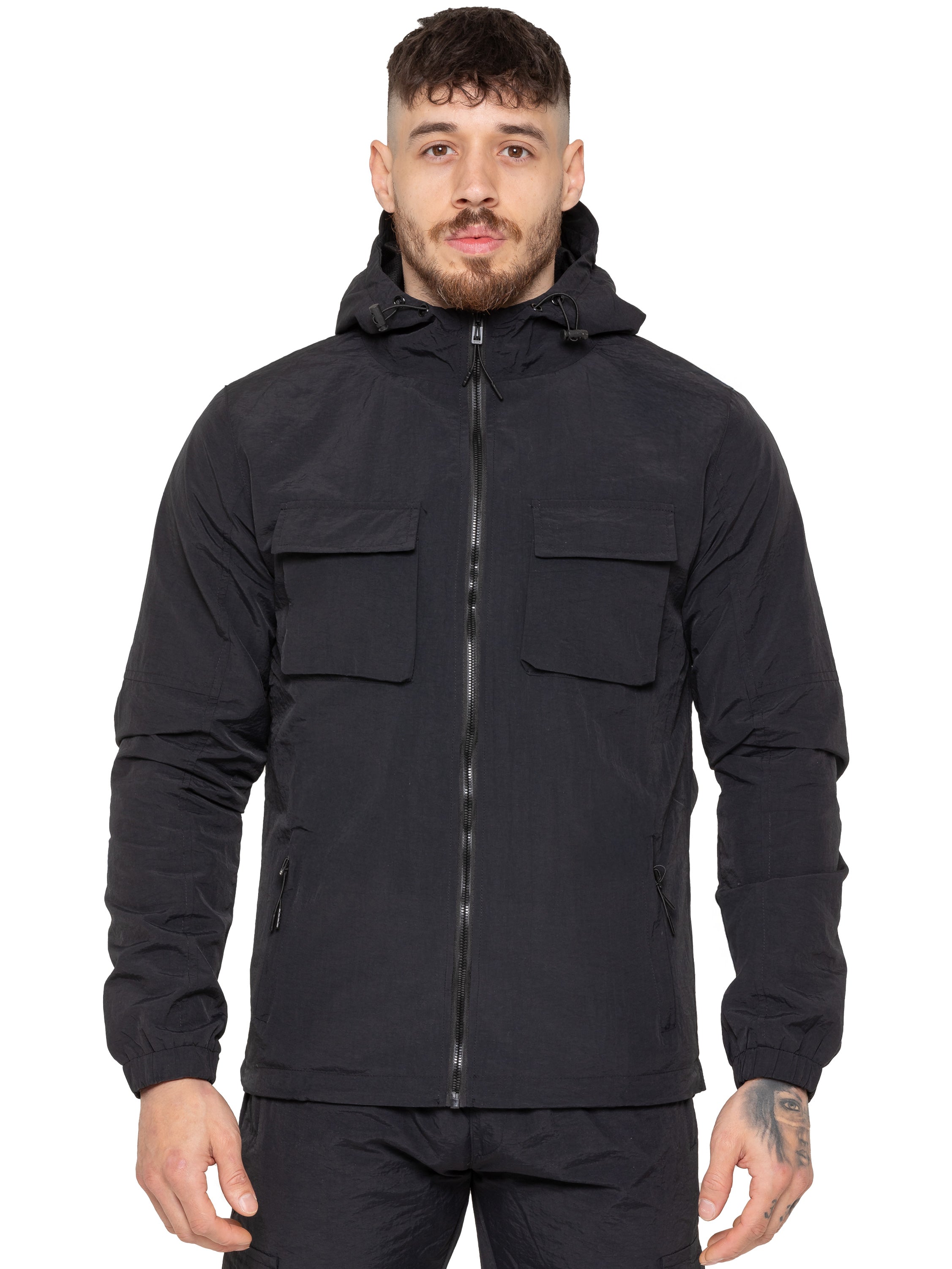 Enzo Milano | Mens Poly Cargo Tracksuit Set