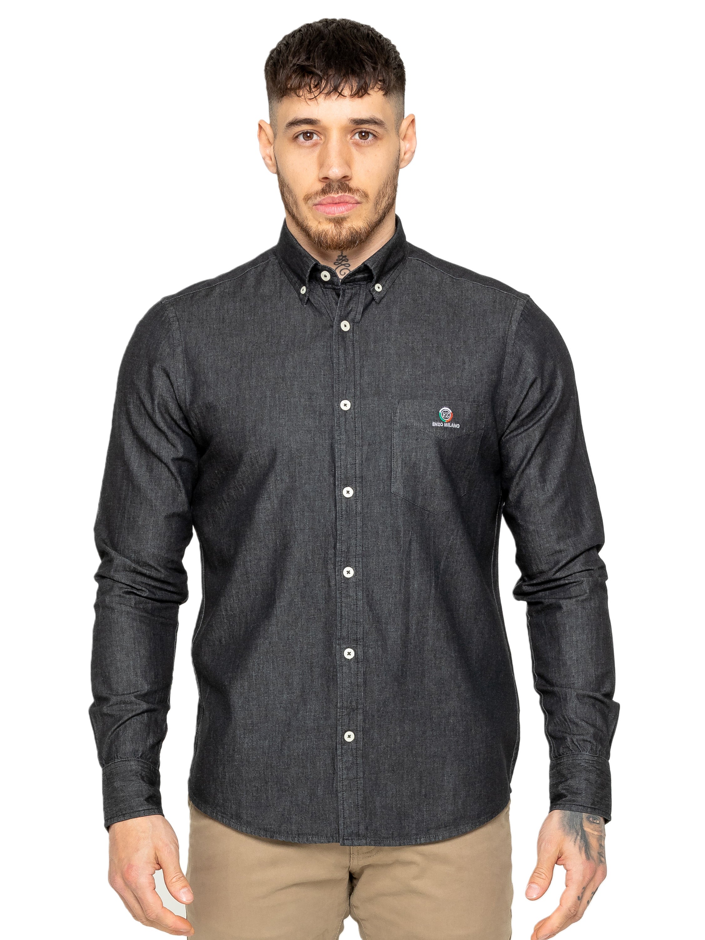 Enzo | Mens Regular Fit Denim Shirt