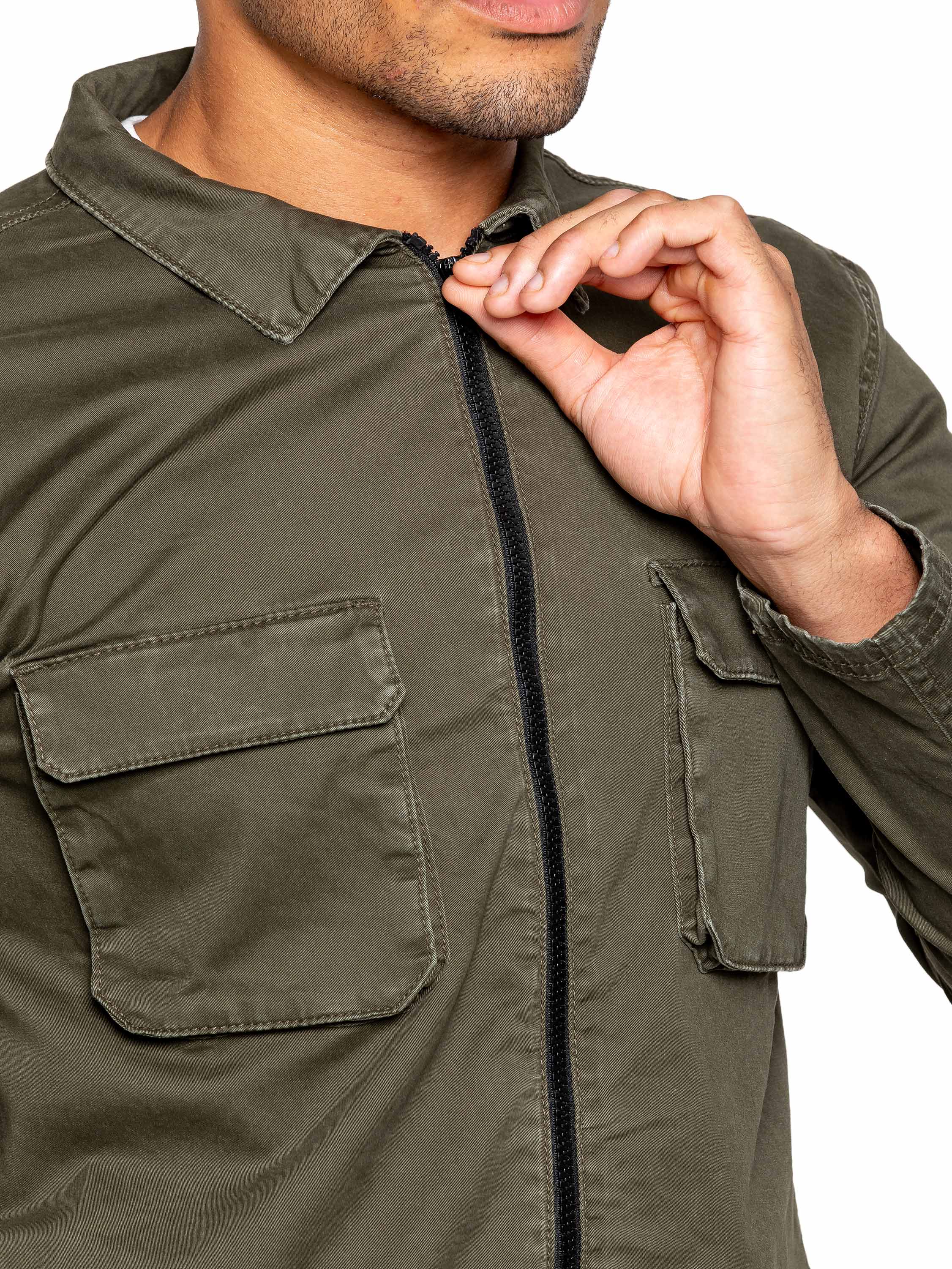 Enzo | Mens Cargo Overshirt Tracksuit With Shorts Set