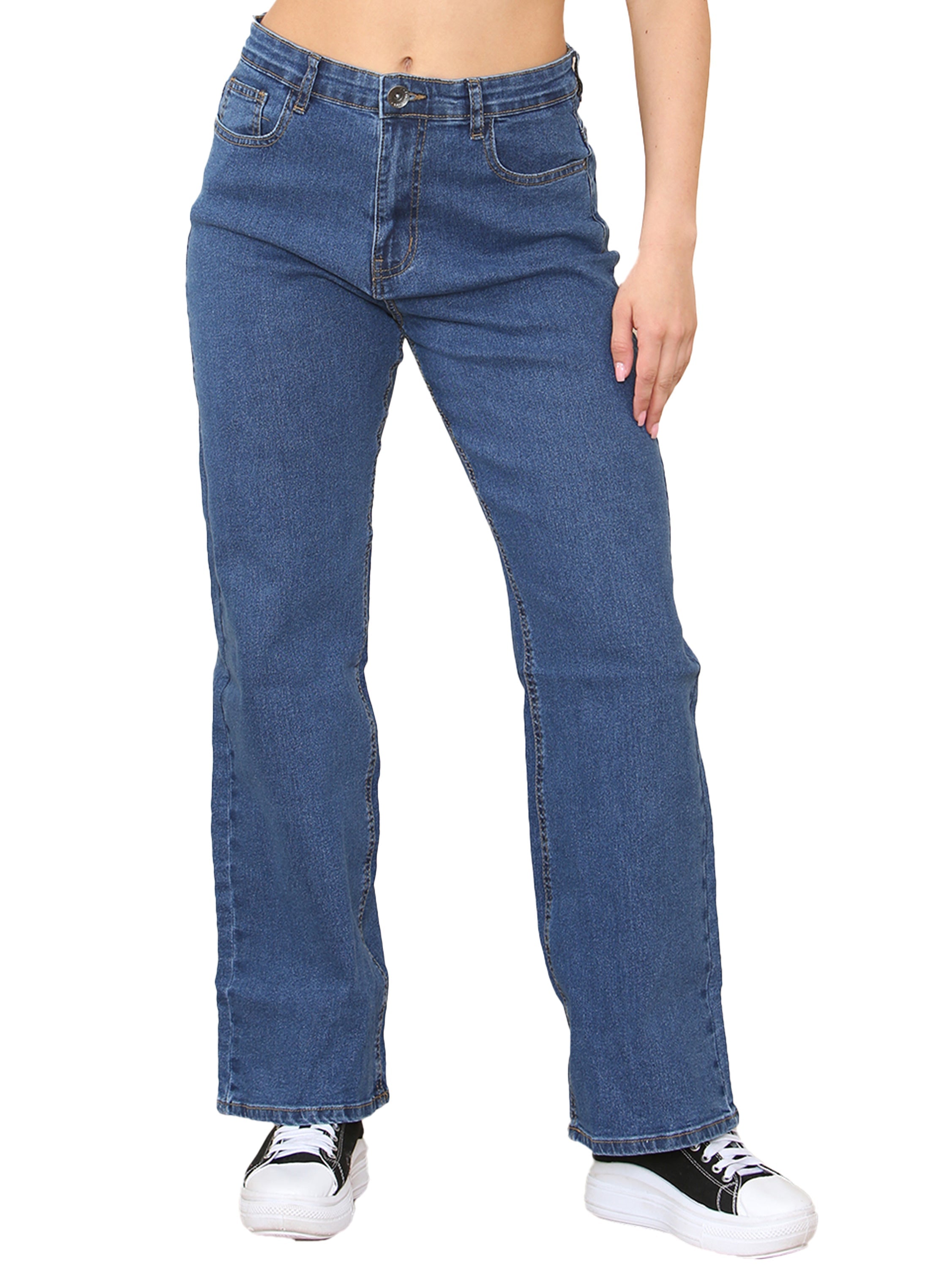 Enzo | Womens Wide Leg Jeans
