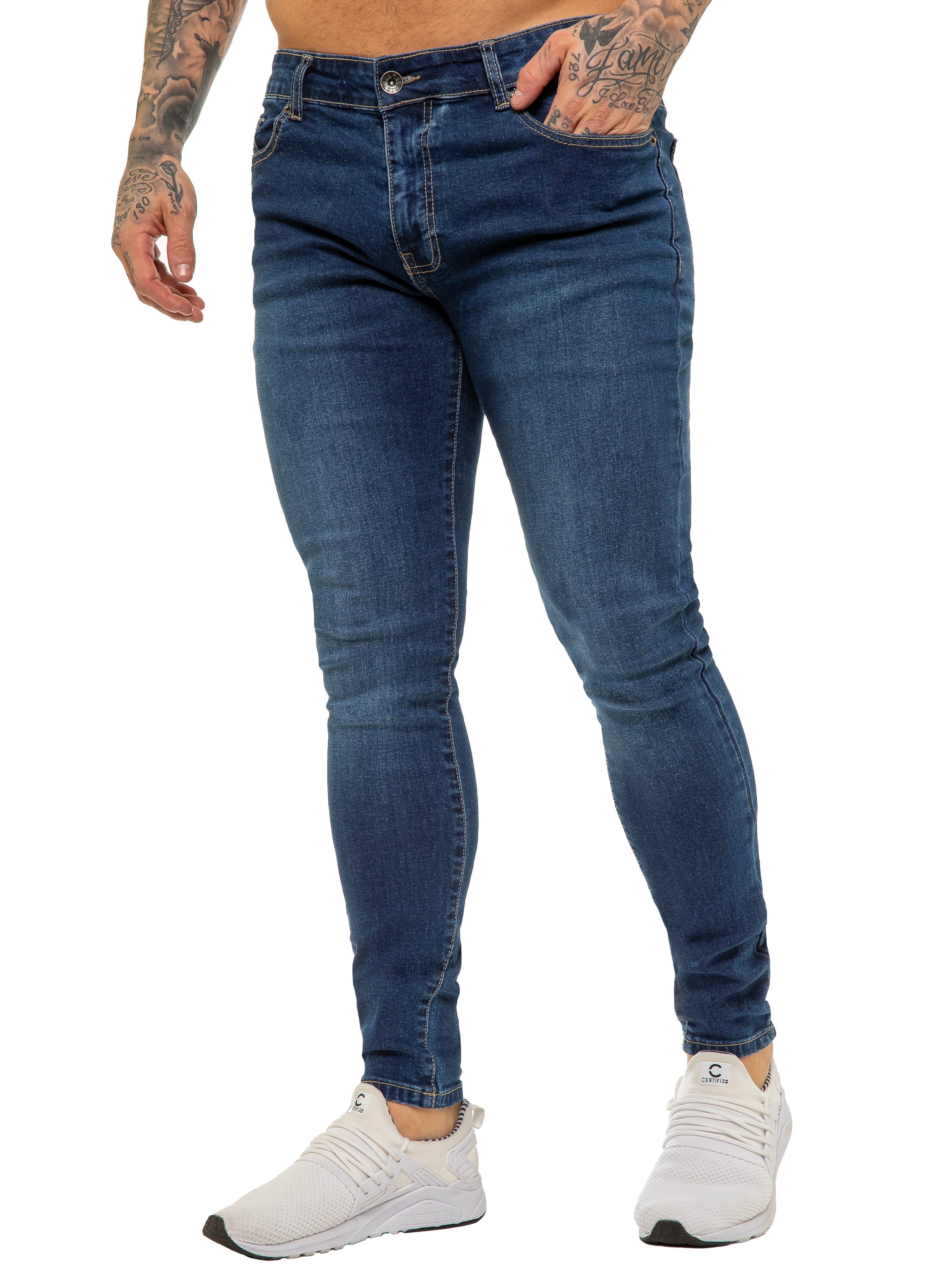 Enzo | Mens Designer Stretch Skinny Fit Jeans