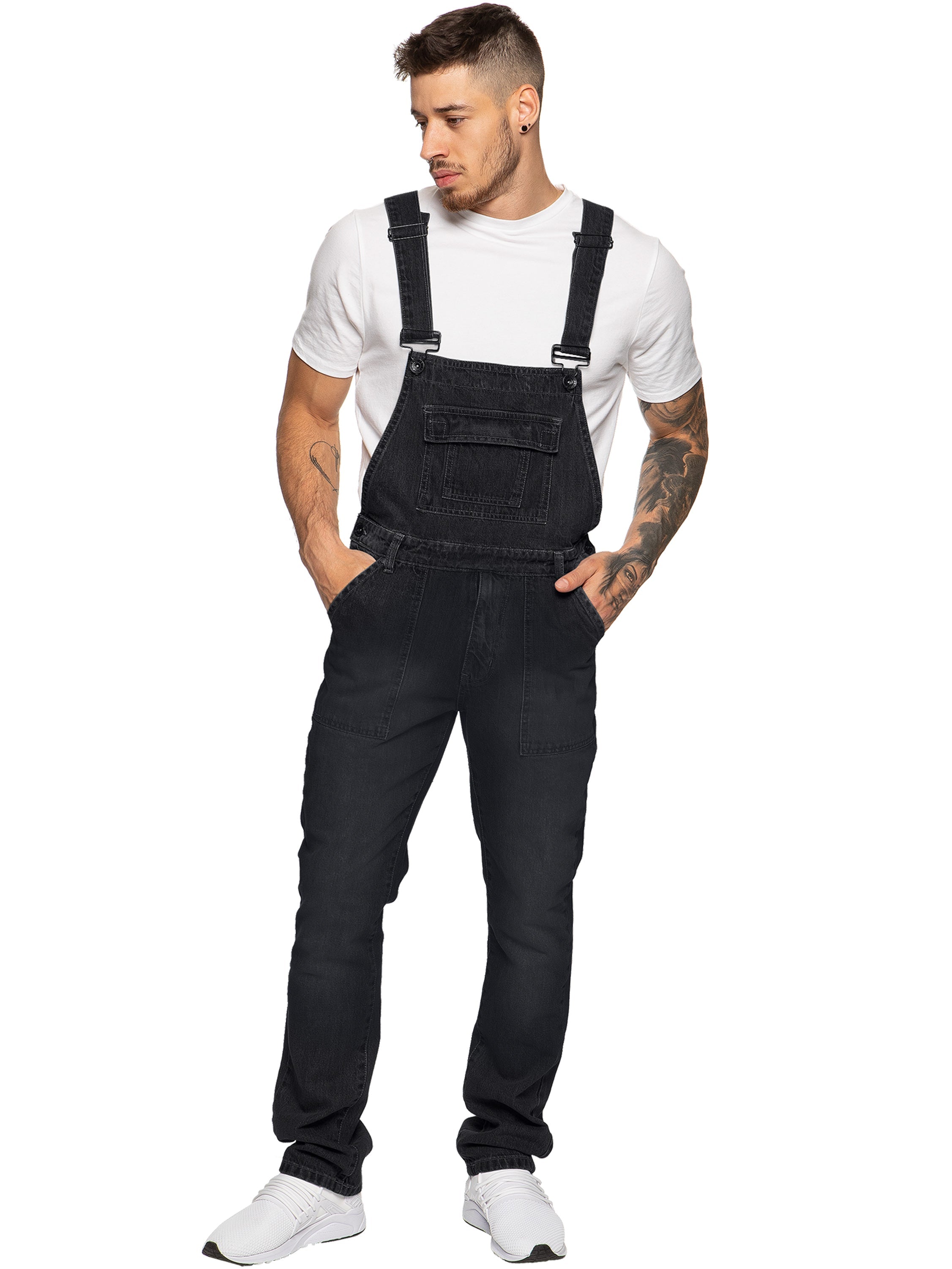 Mens Fashionable Denim Overall Dungarees  | Enzo Designer Menswear