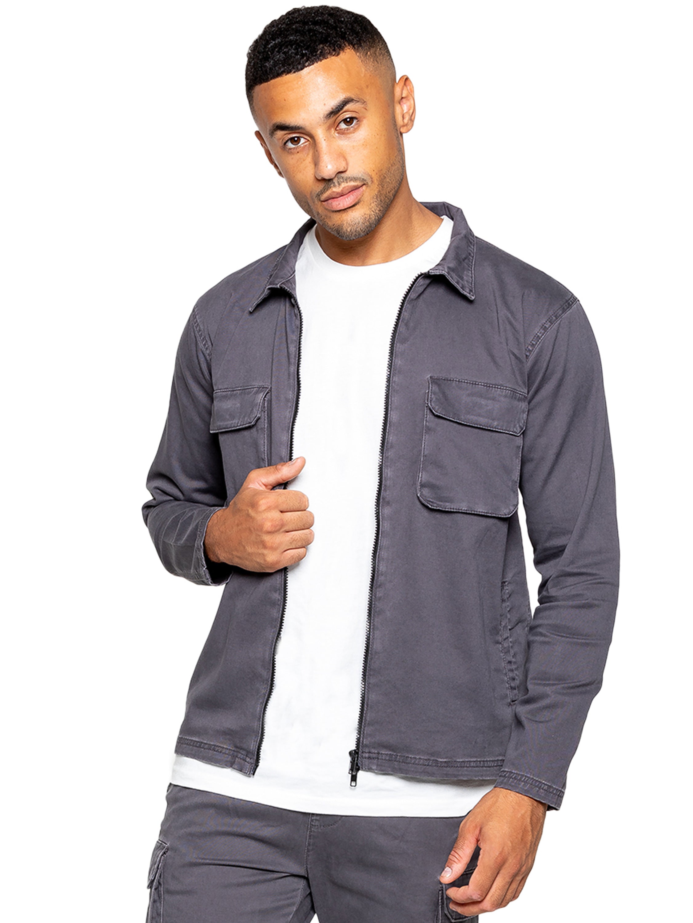 Enzo | Mens Cargo Overshirt Jacket