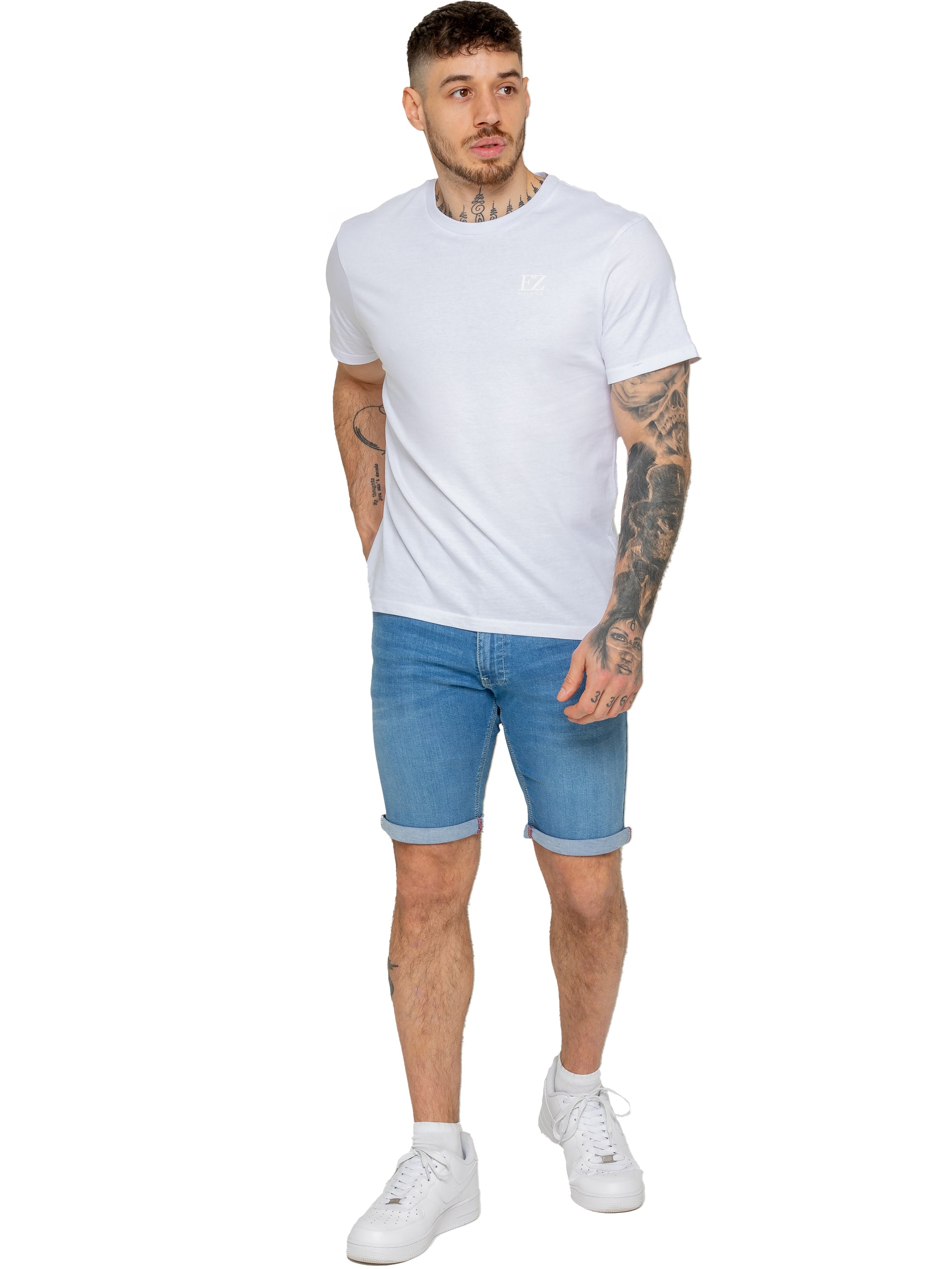 Enzo | Mens Denim Stretch Shorts
