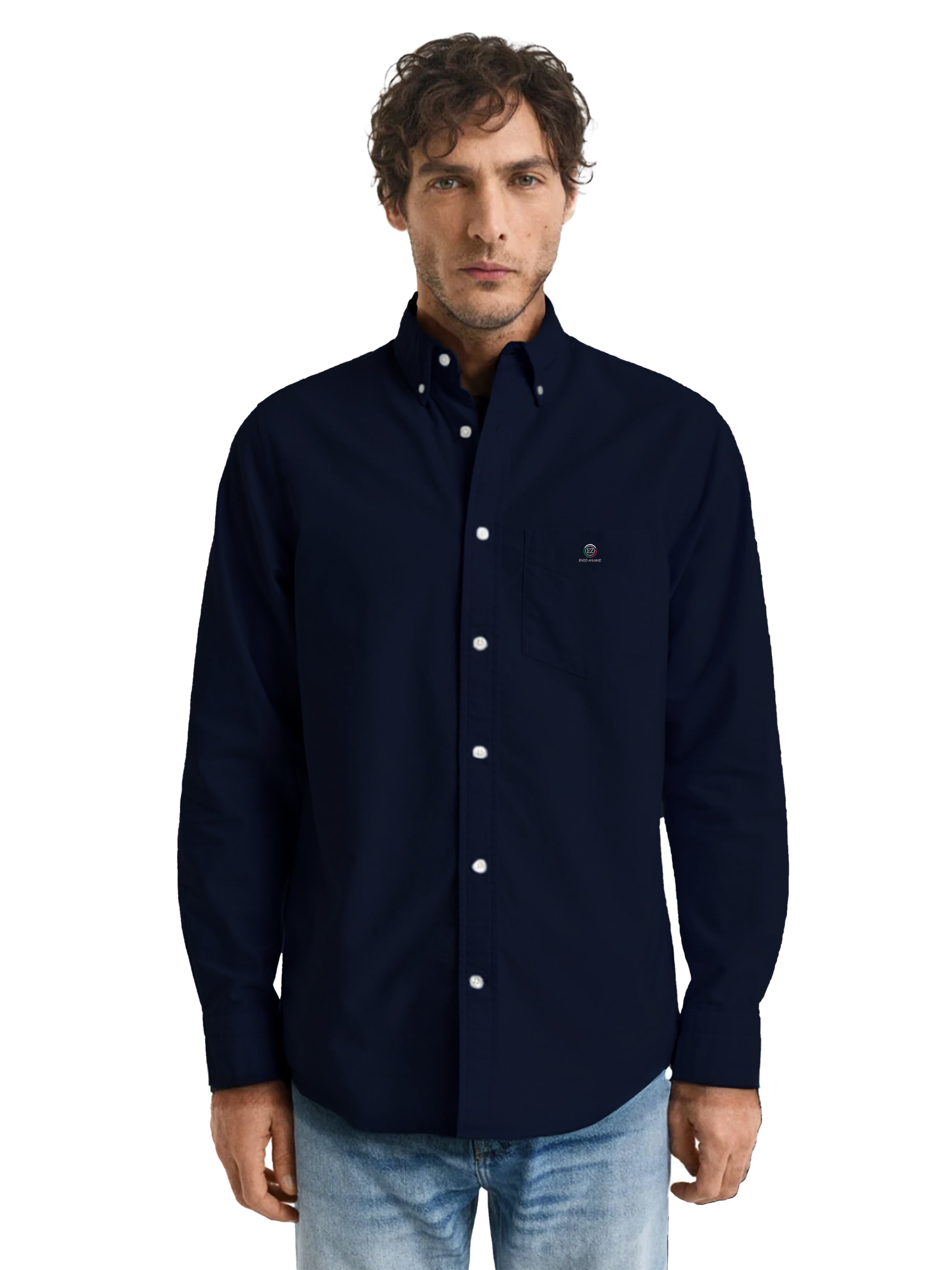 Enzo | Mens Regular Fit Oxford Shirt 2 Pack