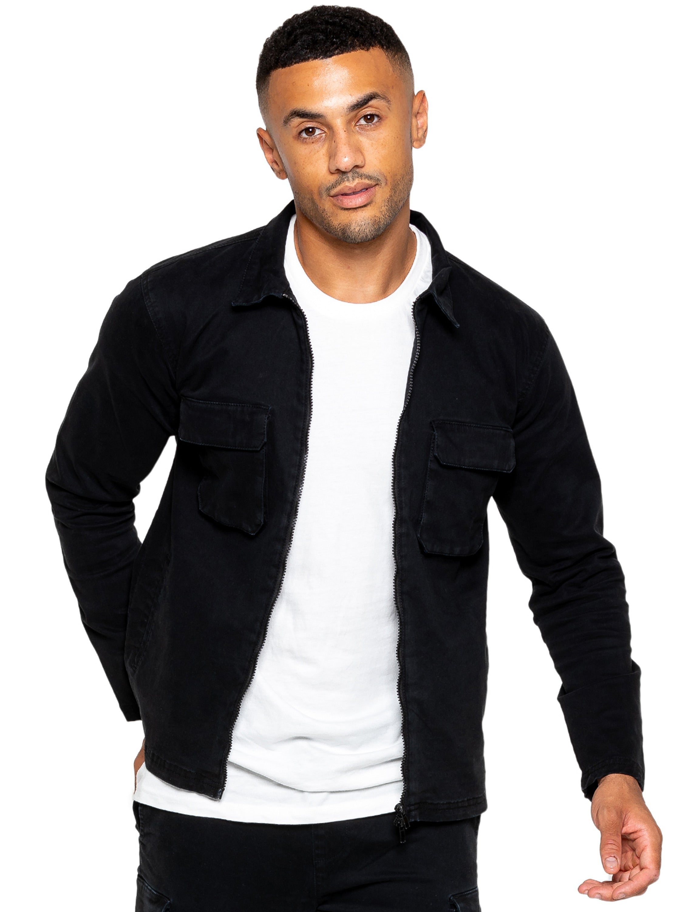 Enzo | Mens Cargo Overshirt Jacket