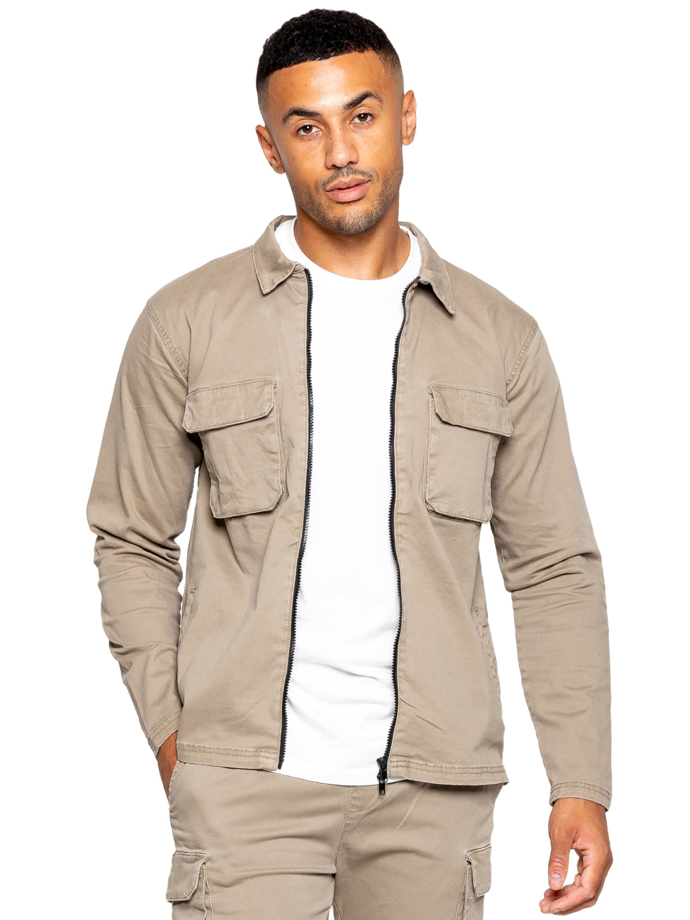 Enzo | Mens Cargo Overshirt Jacket