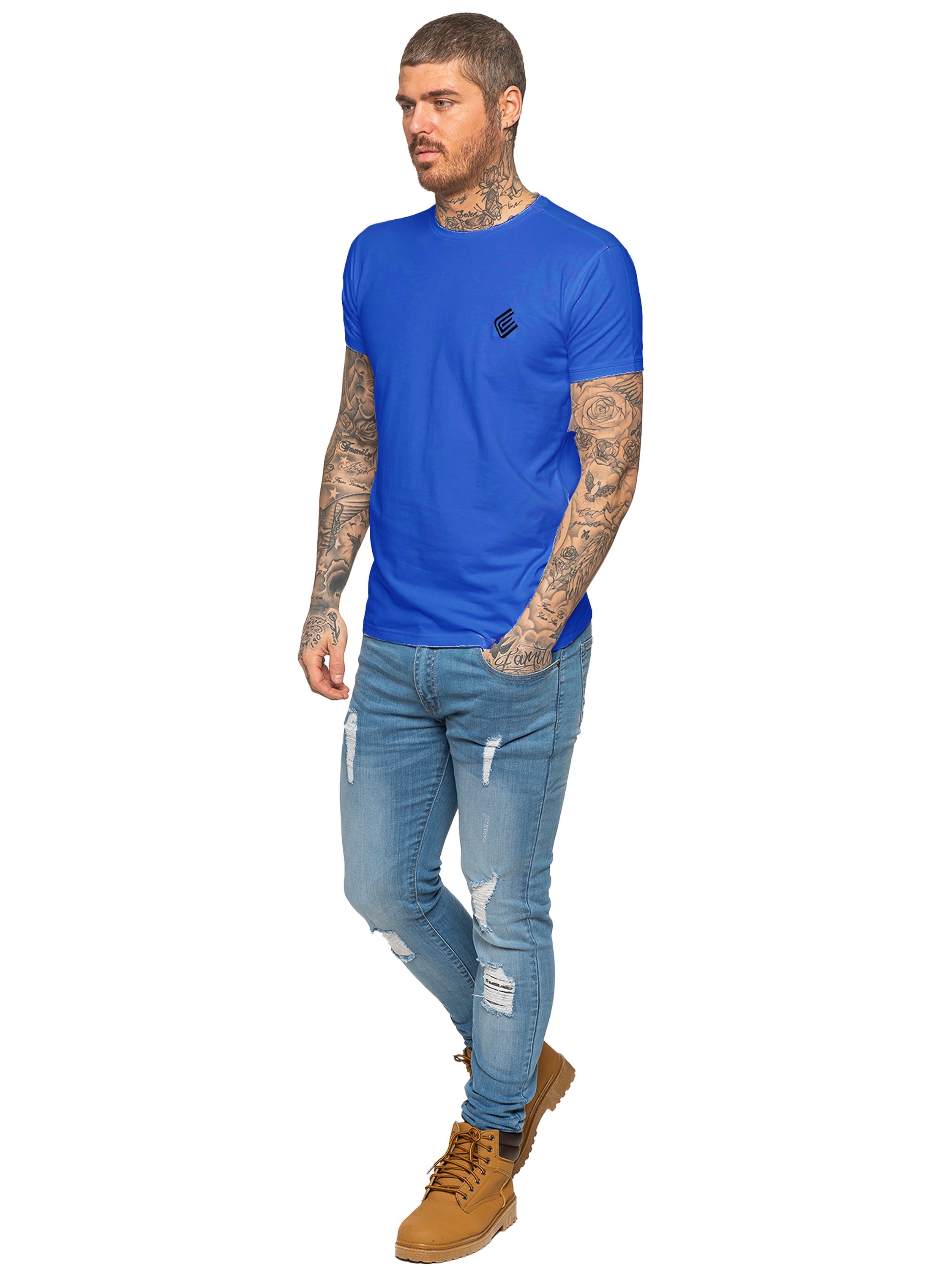 Enzo Mens Slim Fit Stretch Muscle T-Shirt