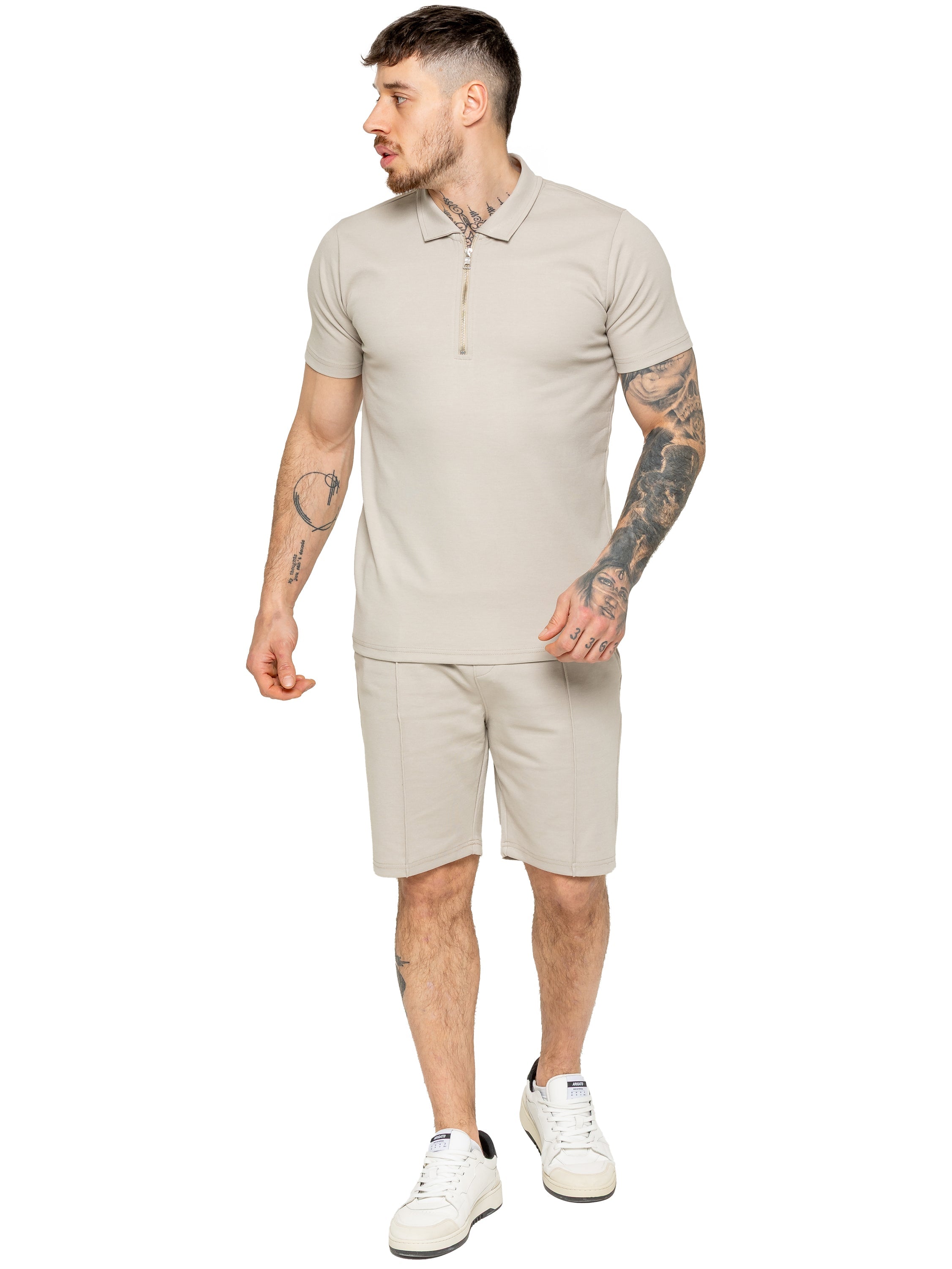 Enzo | Mens Zip Up Polo Shirt