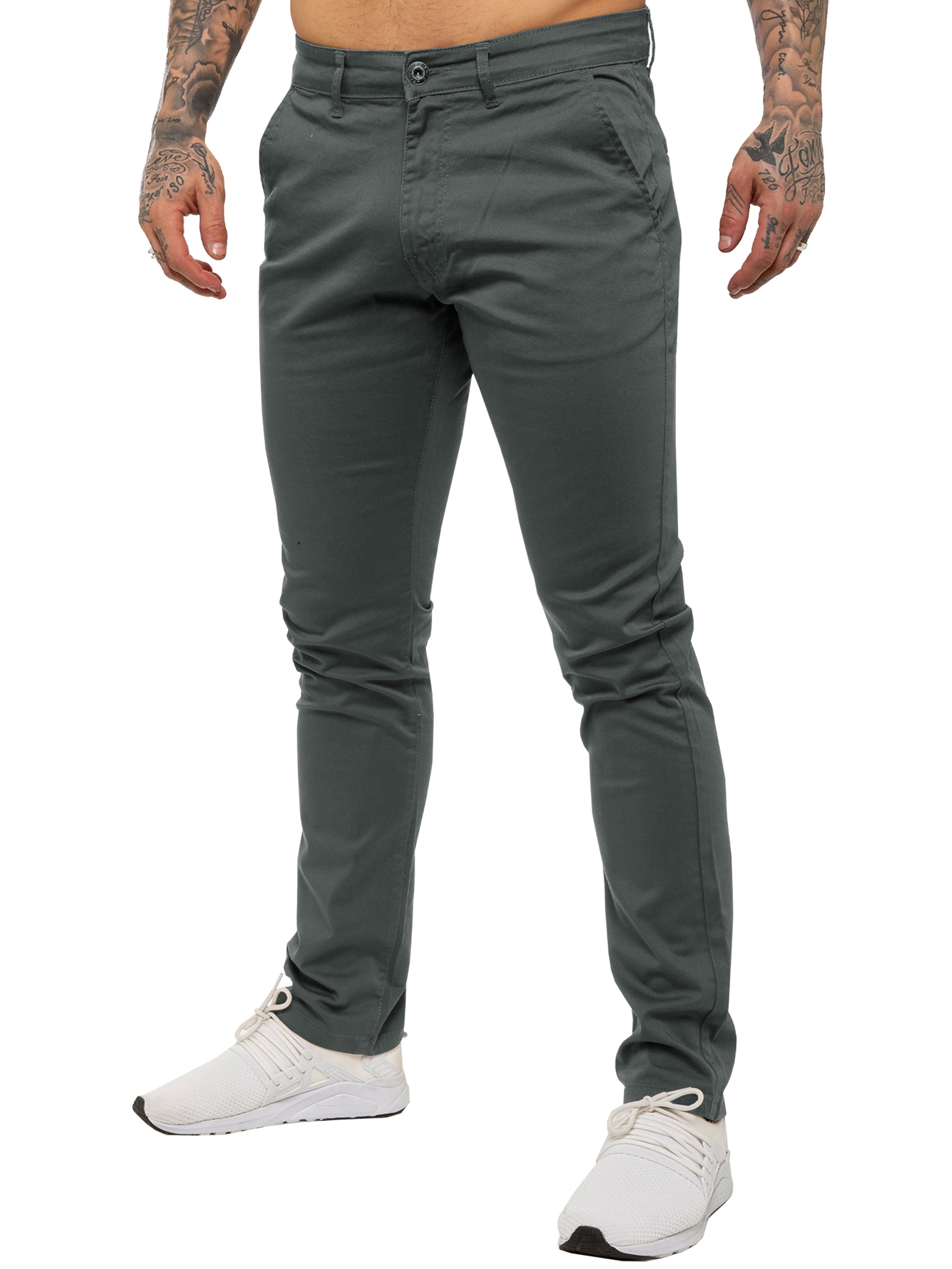 Enzo | Mens Slim Fit Stretch Chino Trousers