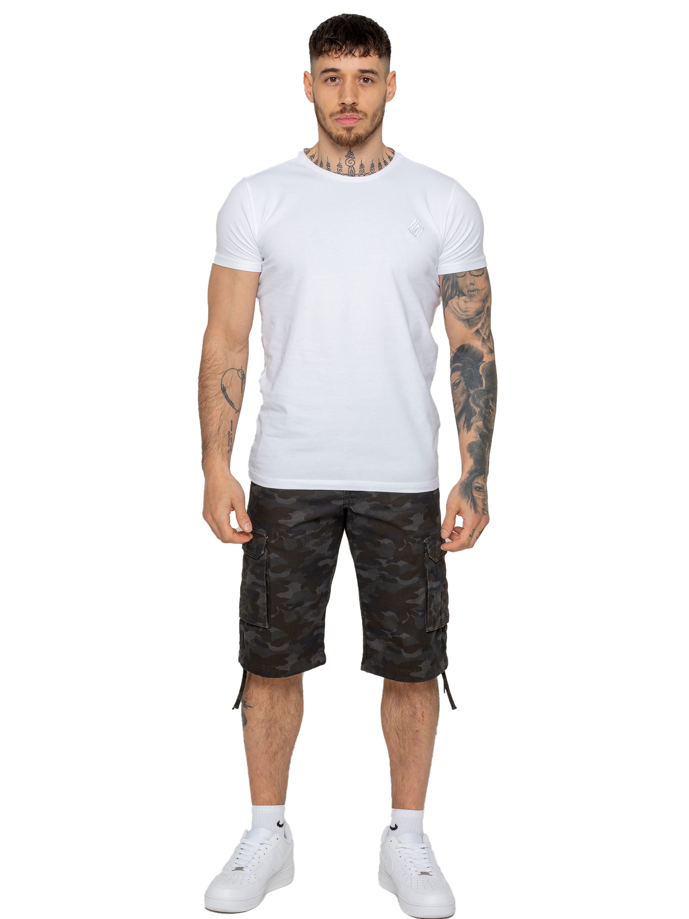 Enzo | Mens Cargo Combat Camo Shorts