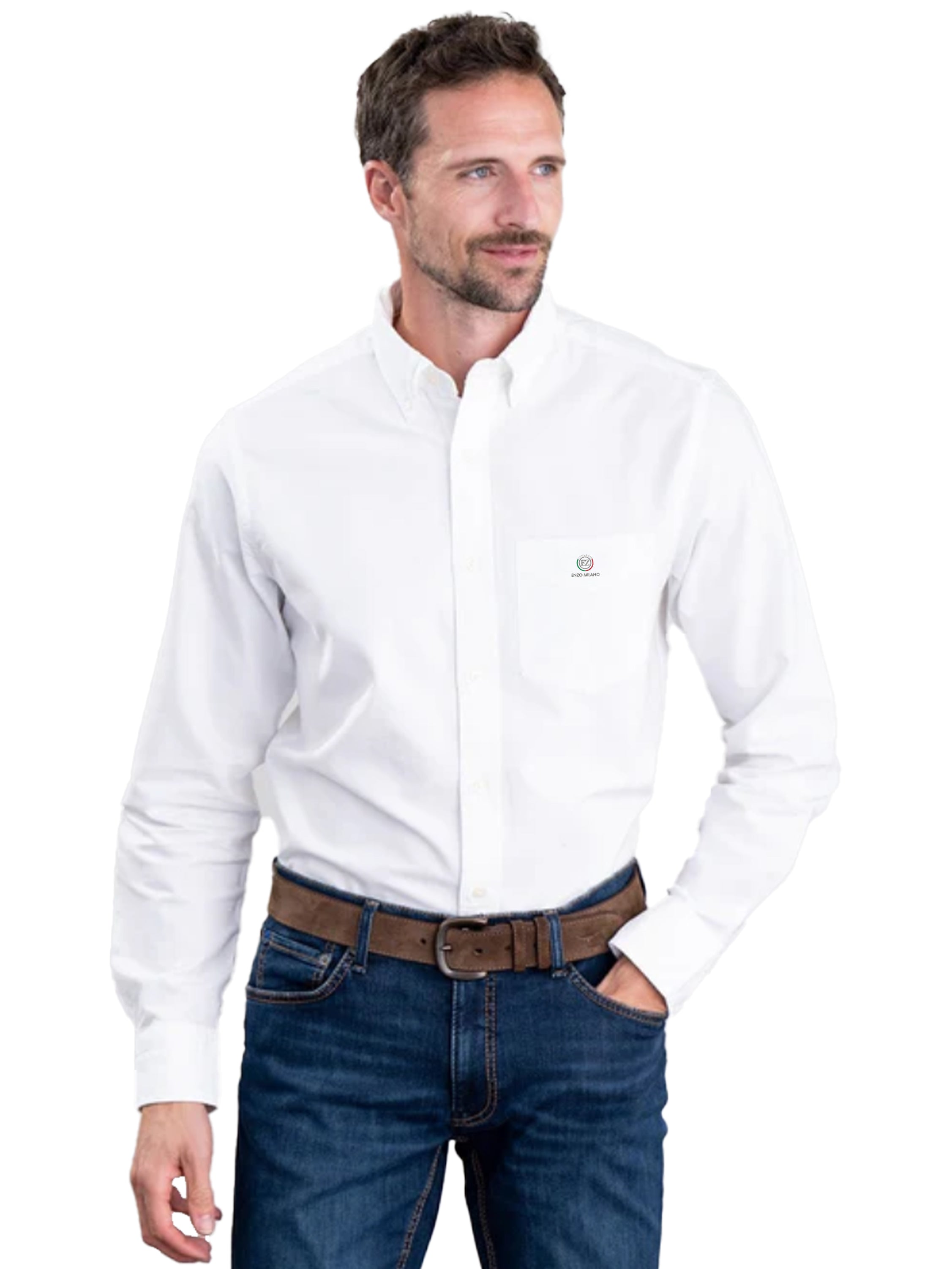 Enzo | Mens Regular Fit Oxford Shirt 2 Pack