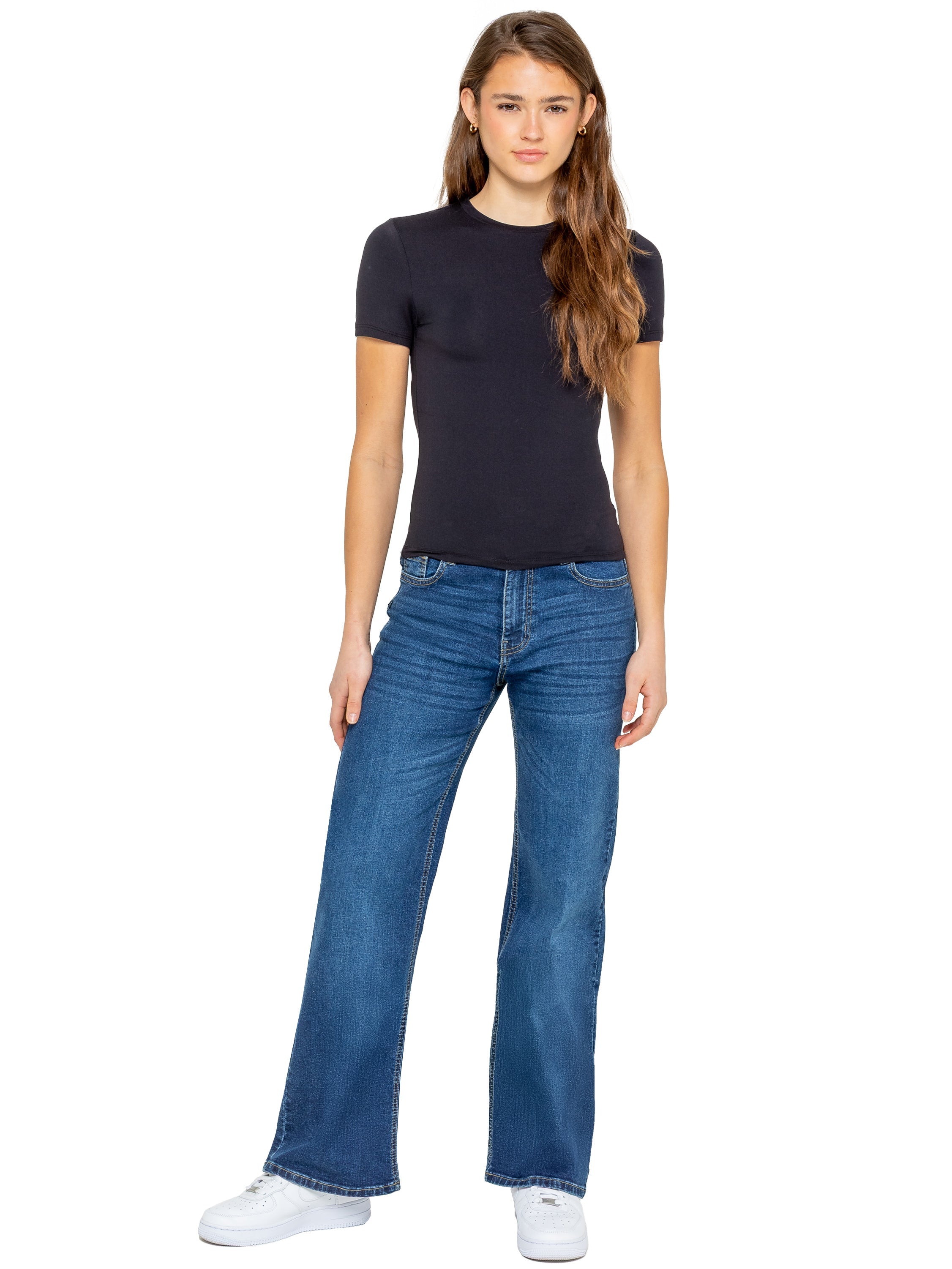 Enzo | Womens Wide Leg Jeans