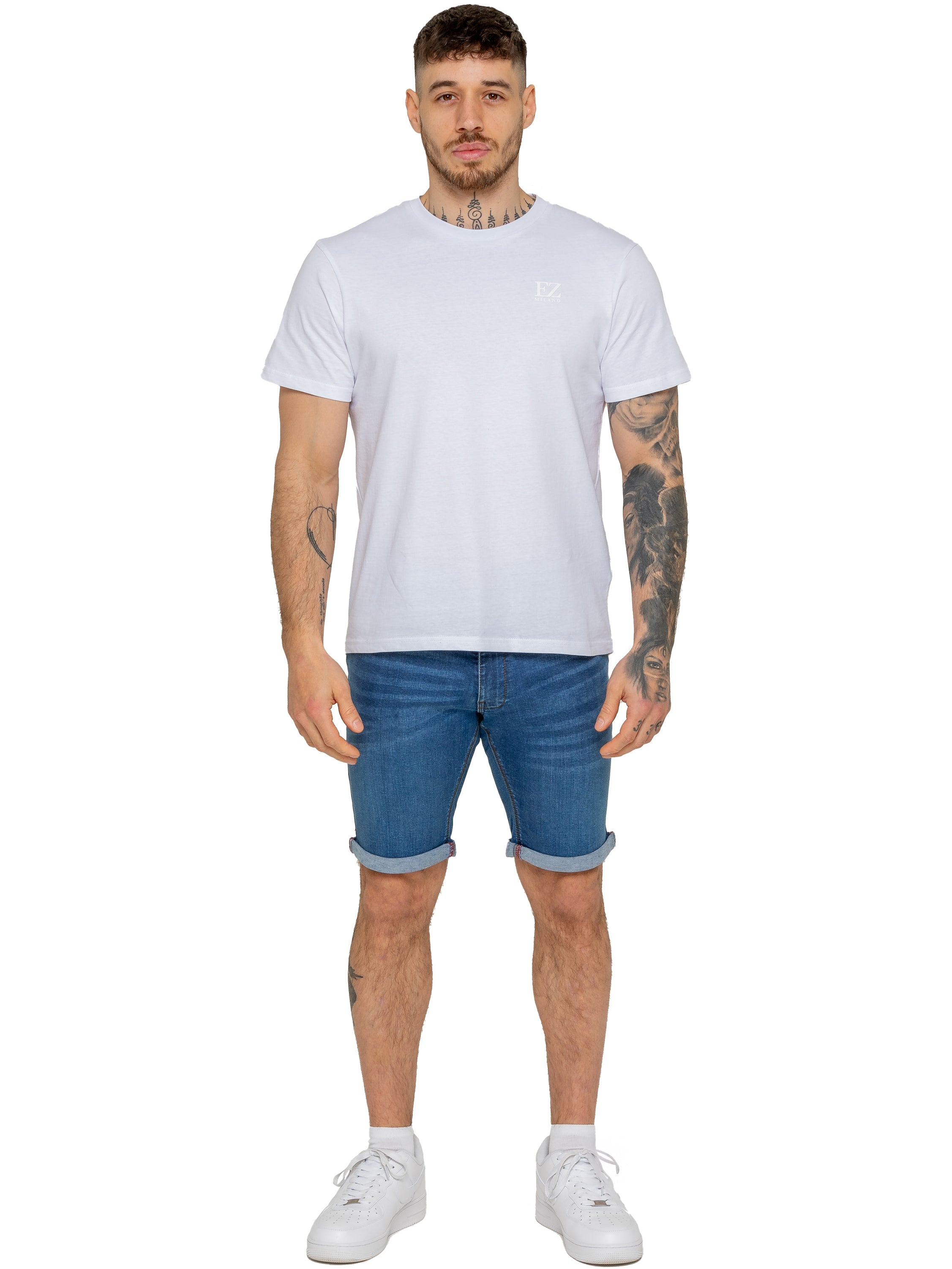 Enzo | Mens Denim Stretch Shorts