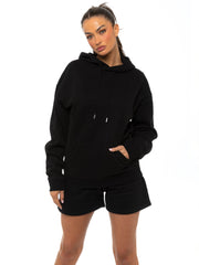 Enzo | Womens Oversized Pullover Hoodie Tracksuit Set With Shorts