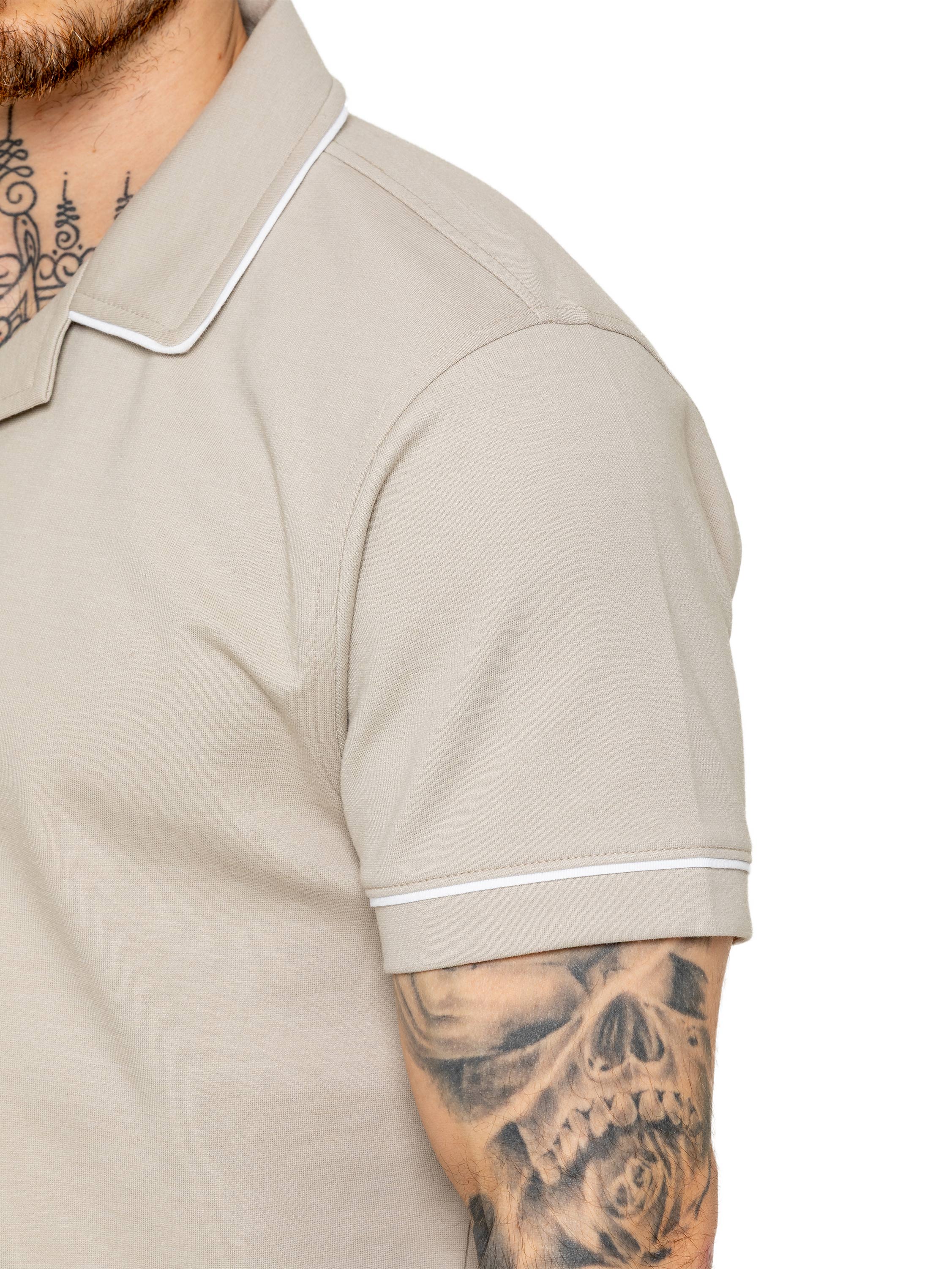 Enzo | Mens Short Sleeve Piping Shirt