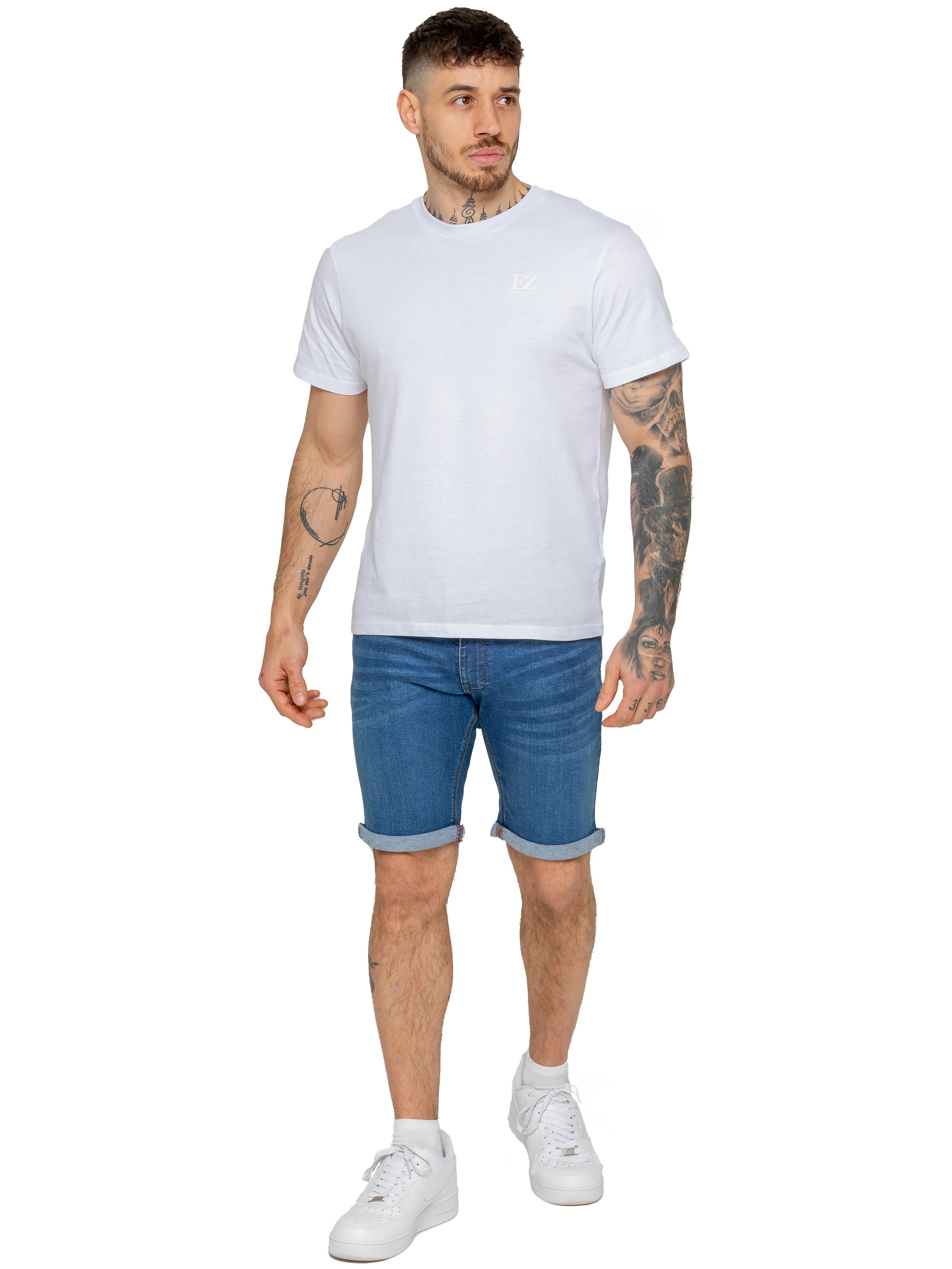 Enzo | Mens Denim Stretch Shorts
