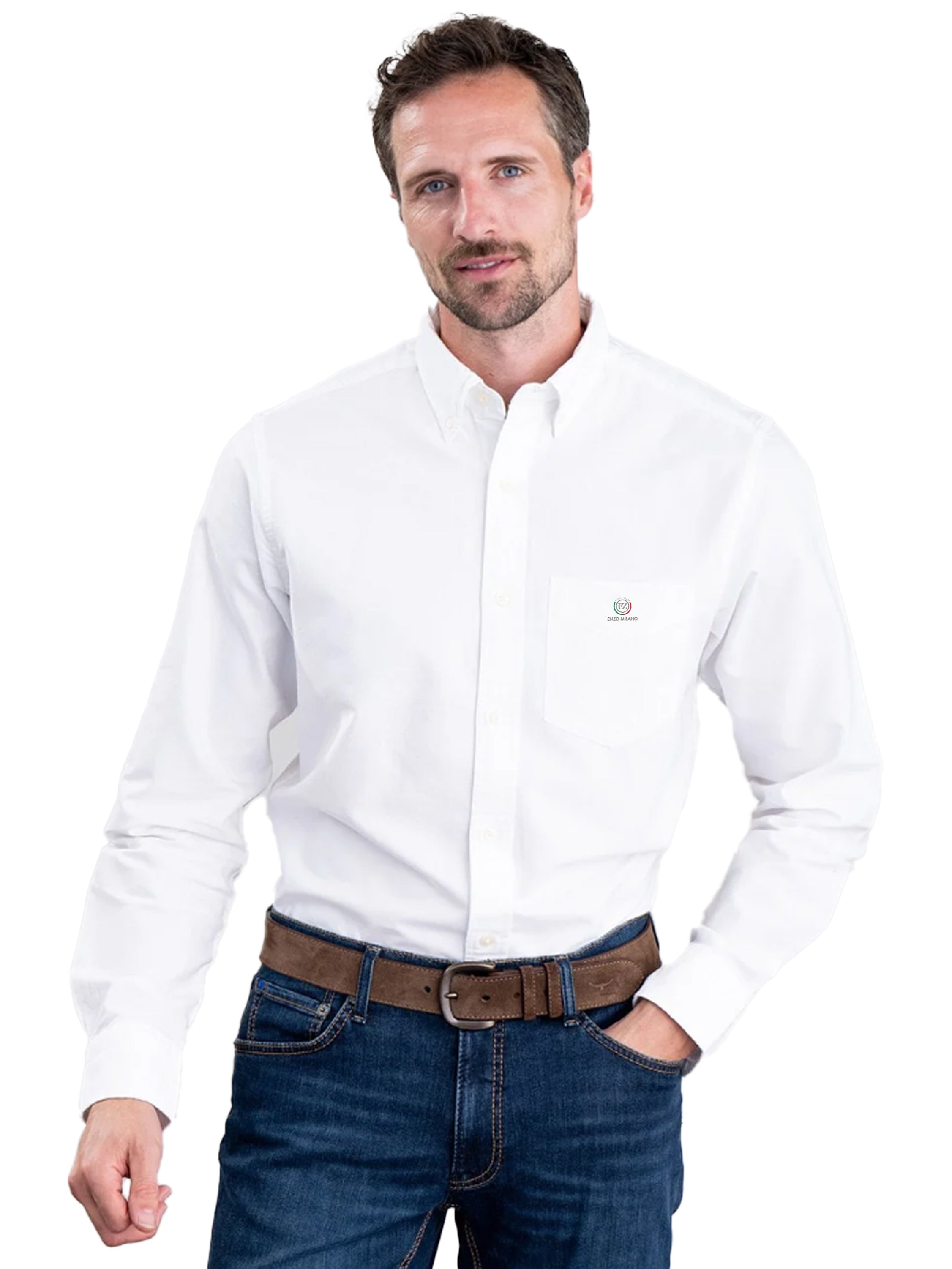 Enzo | Mens Regular Fit Oxford Shirt 2 Pack