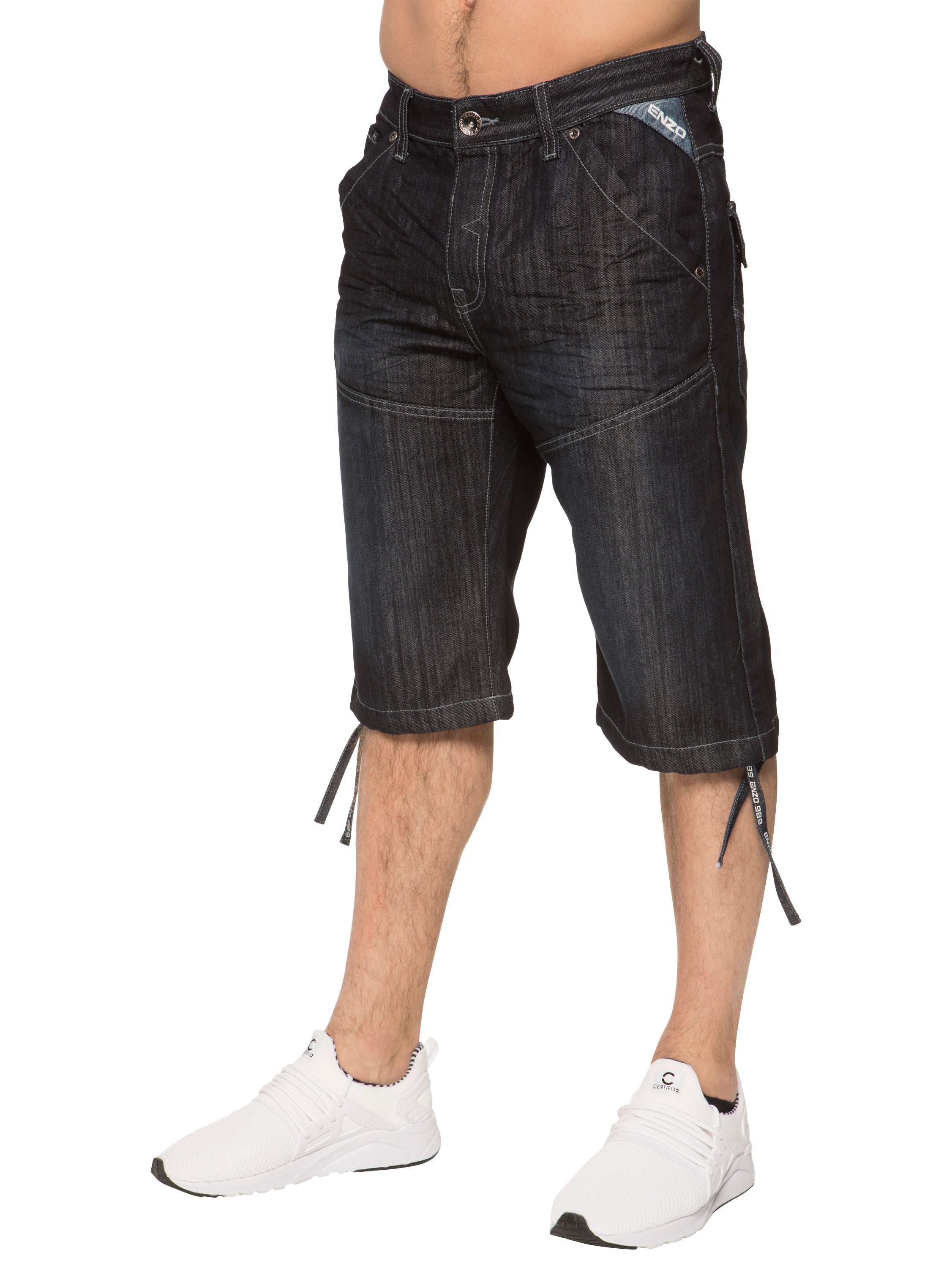 Enzo | Mens Cargo Denim Shorts
