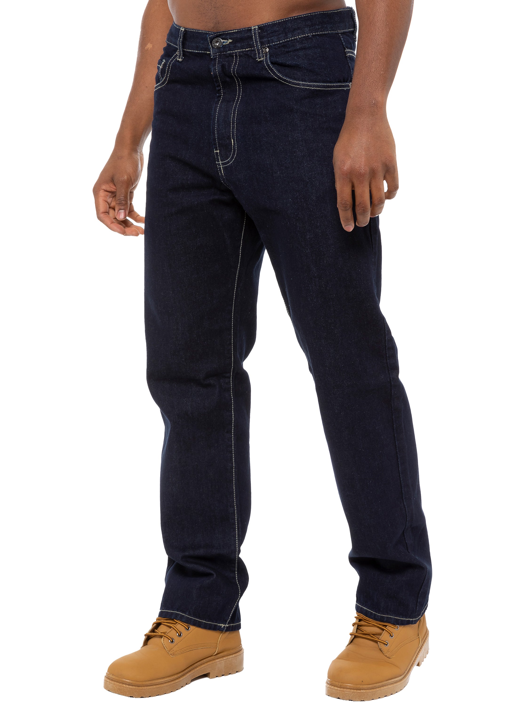 Mens Indigo Wash Classic Denim Jeans BCB3 | Blue Circle Designer Menswear