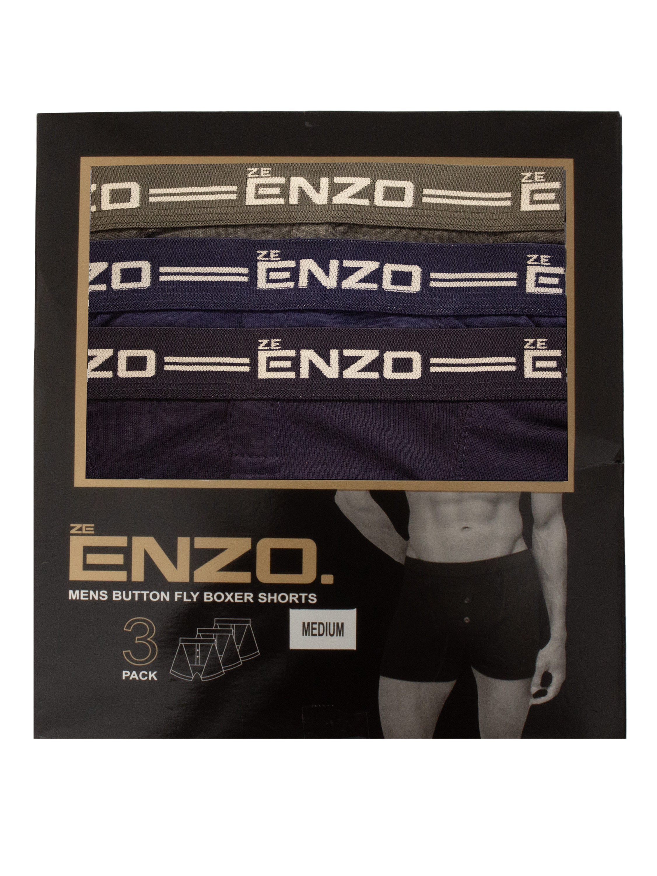Enzo | Mens 3 Pack Assorted Boxers