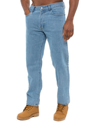 Mens Bleach Wash Classic Denim Jeans BCB2 | Blue Circle Designer Menswear