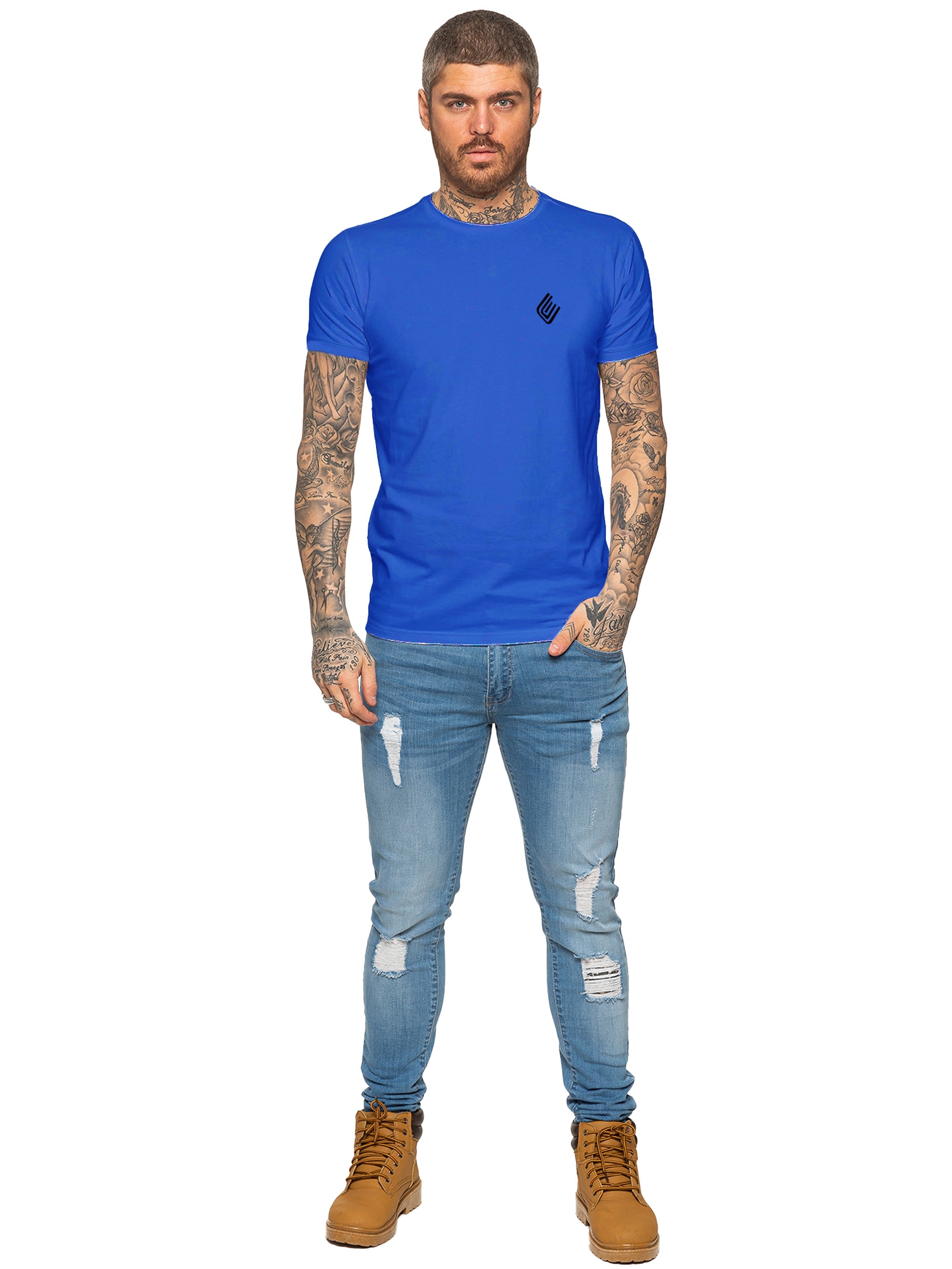 Enzo Mens Slim Fit Stretch Muscle T-Shirt