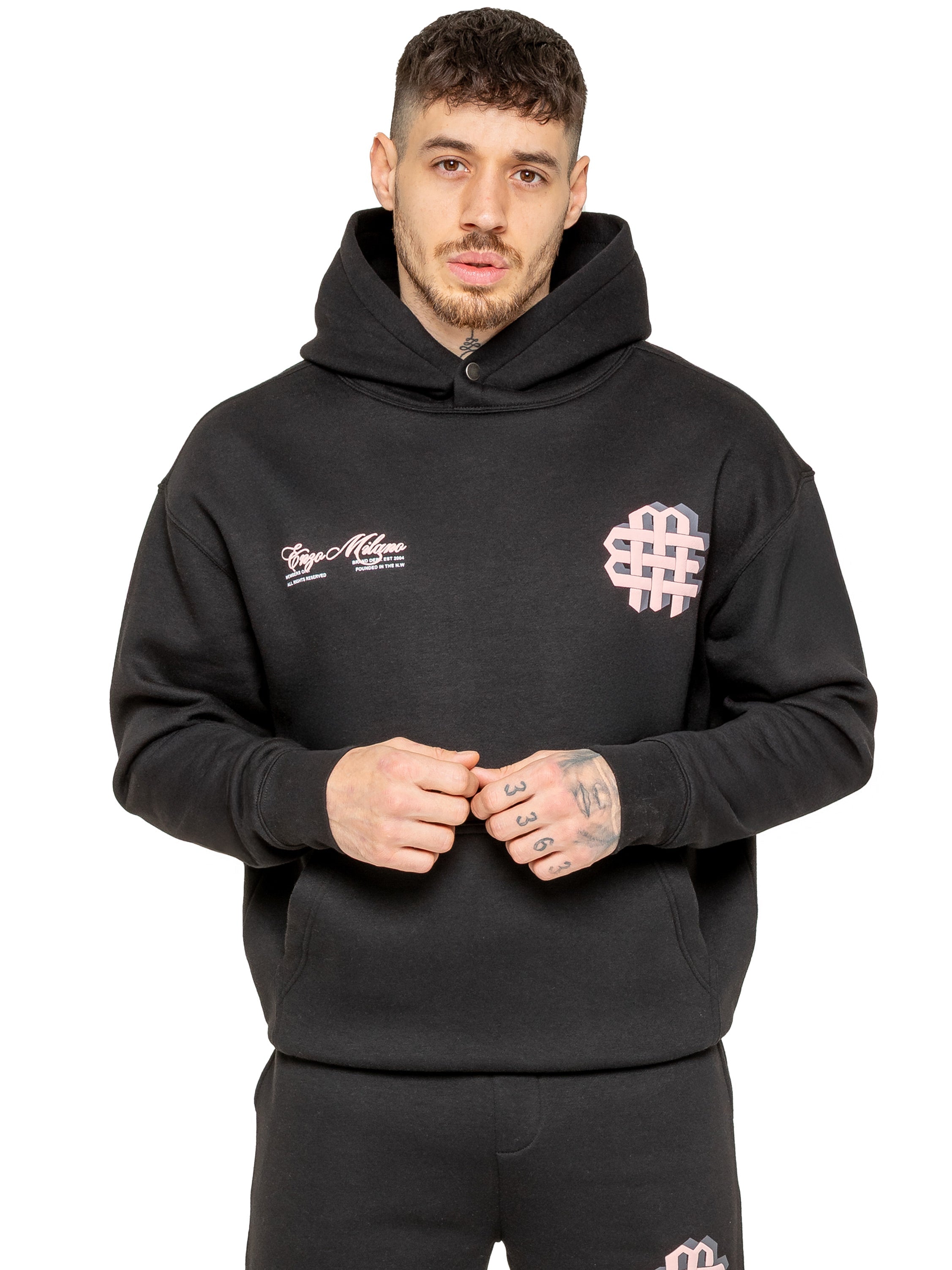 Enzo Milano | Mens Oversized Print Hoodie