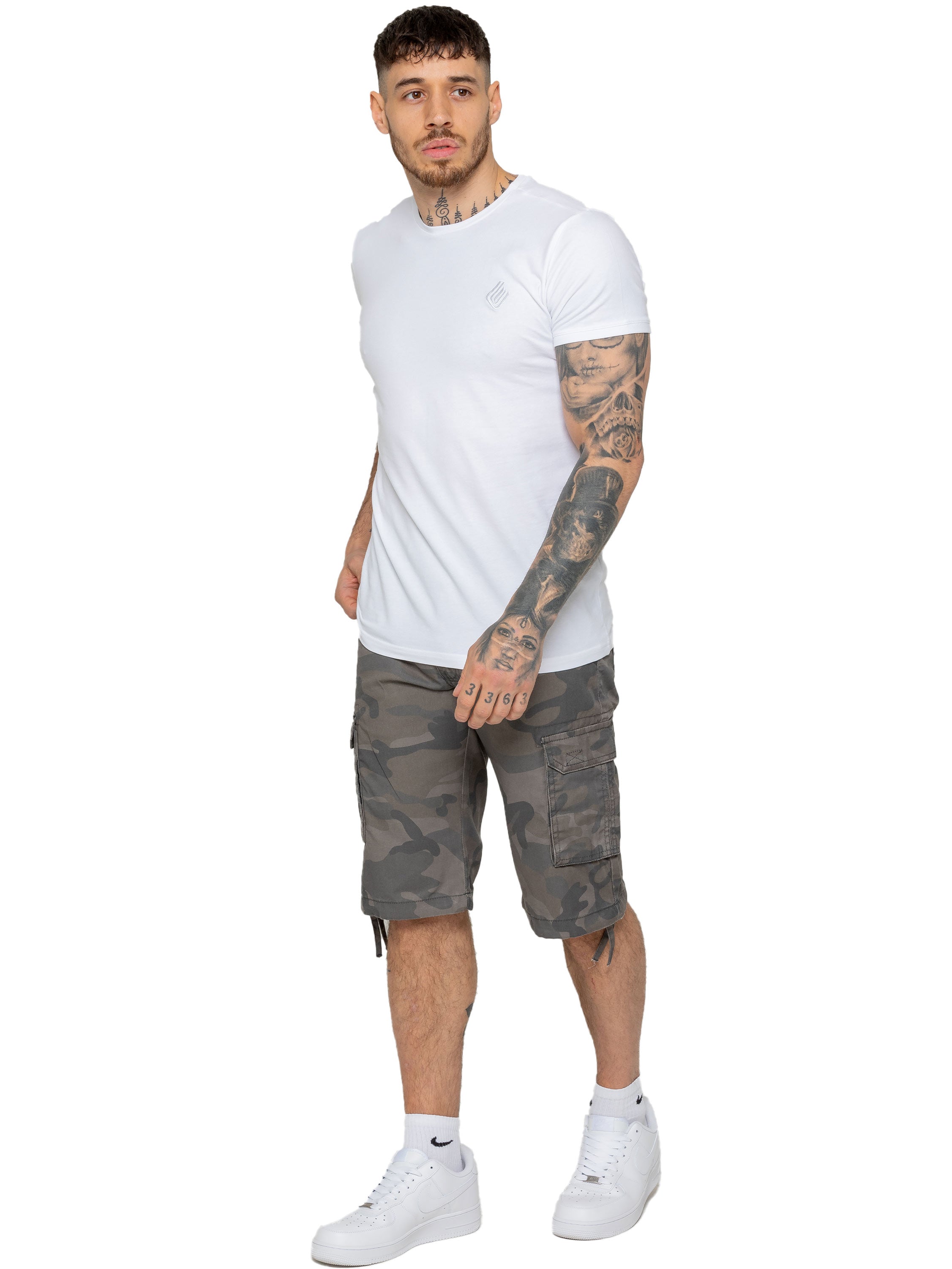 Enzo | Mens Cargo Combat Camo Shorts