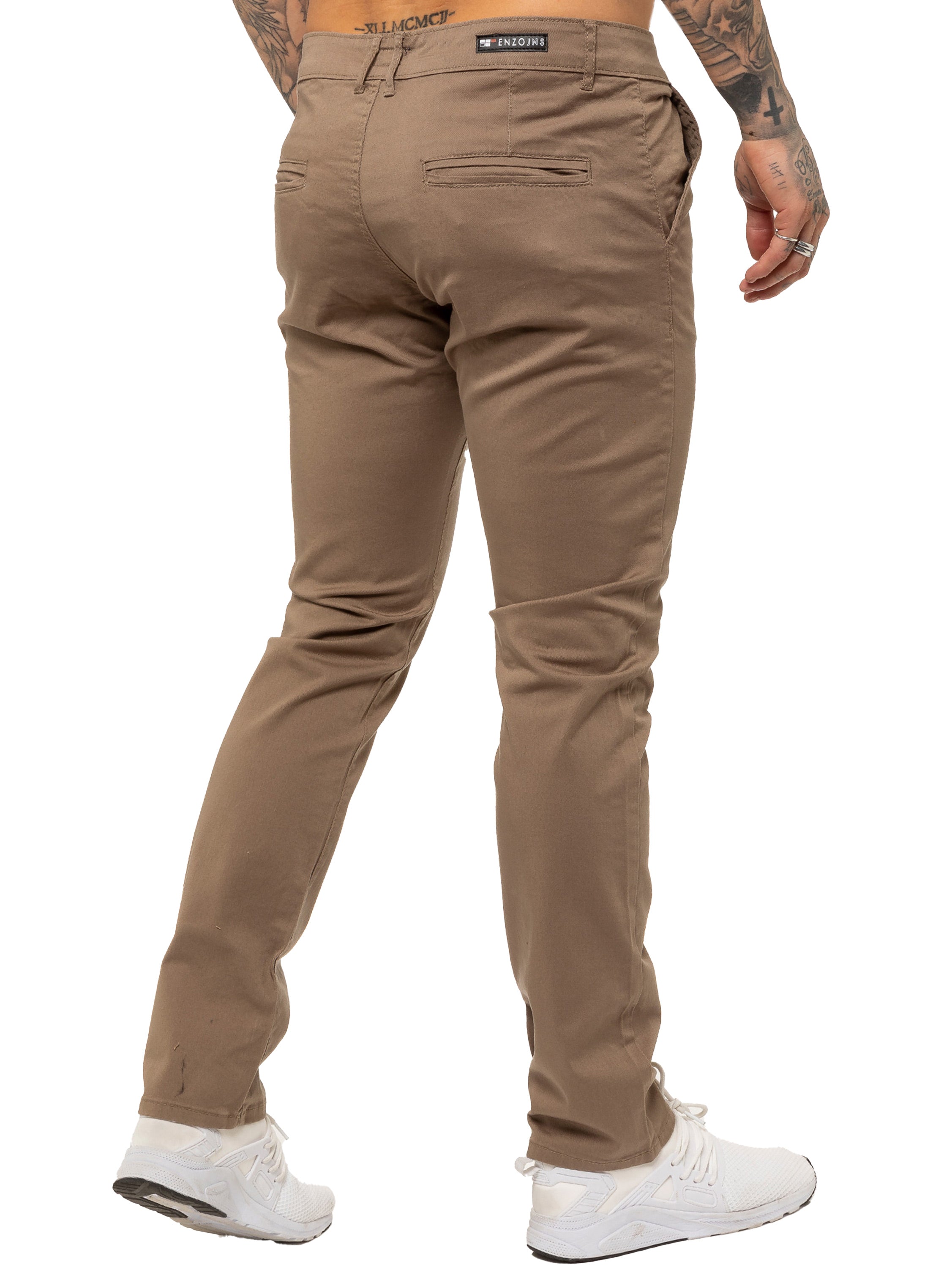 Enzo | Mens Slim Fit Stretch Chino Trousers