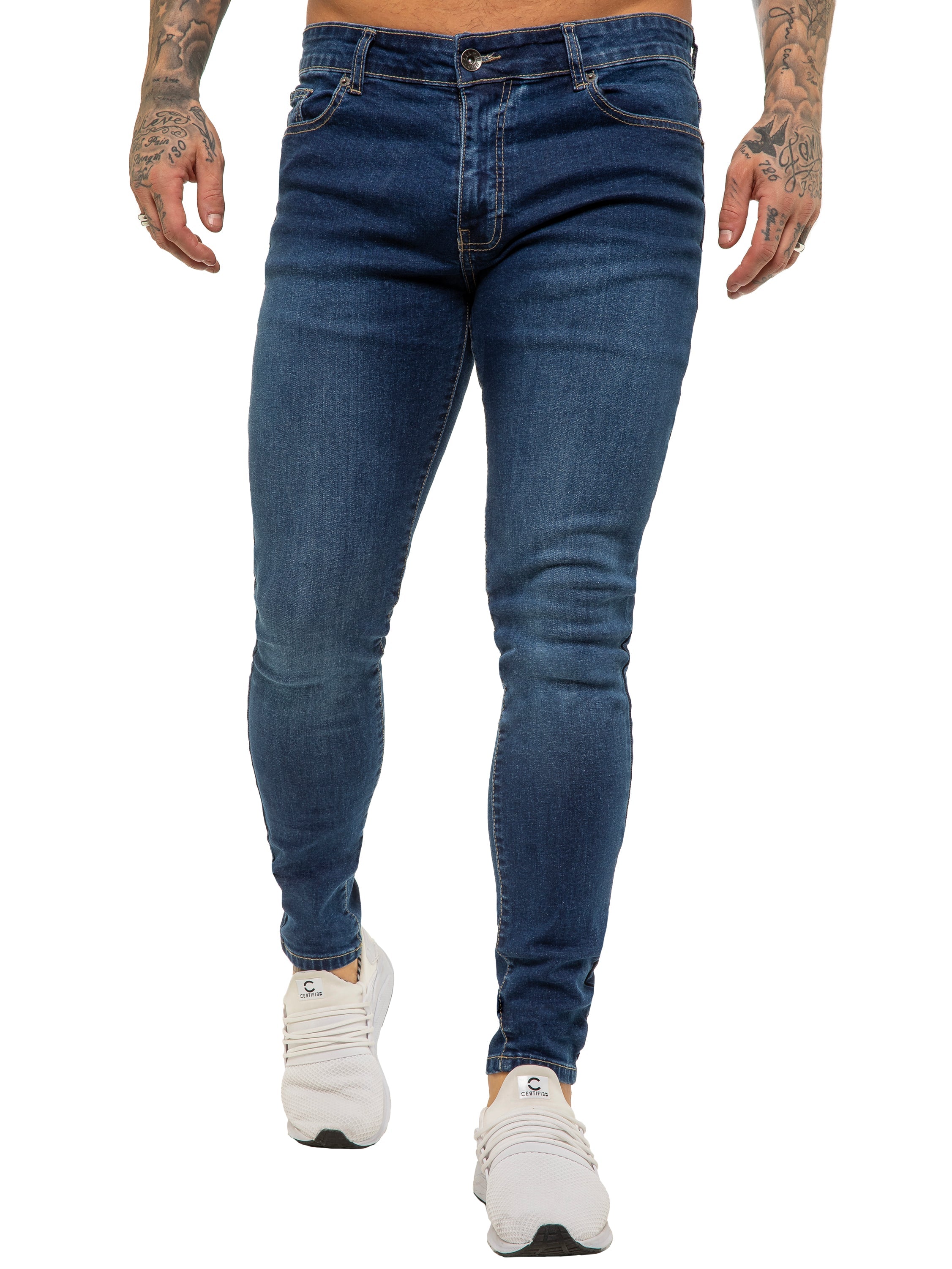 Enzo | Mens Designer Stretch Skinny Fit Jeans