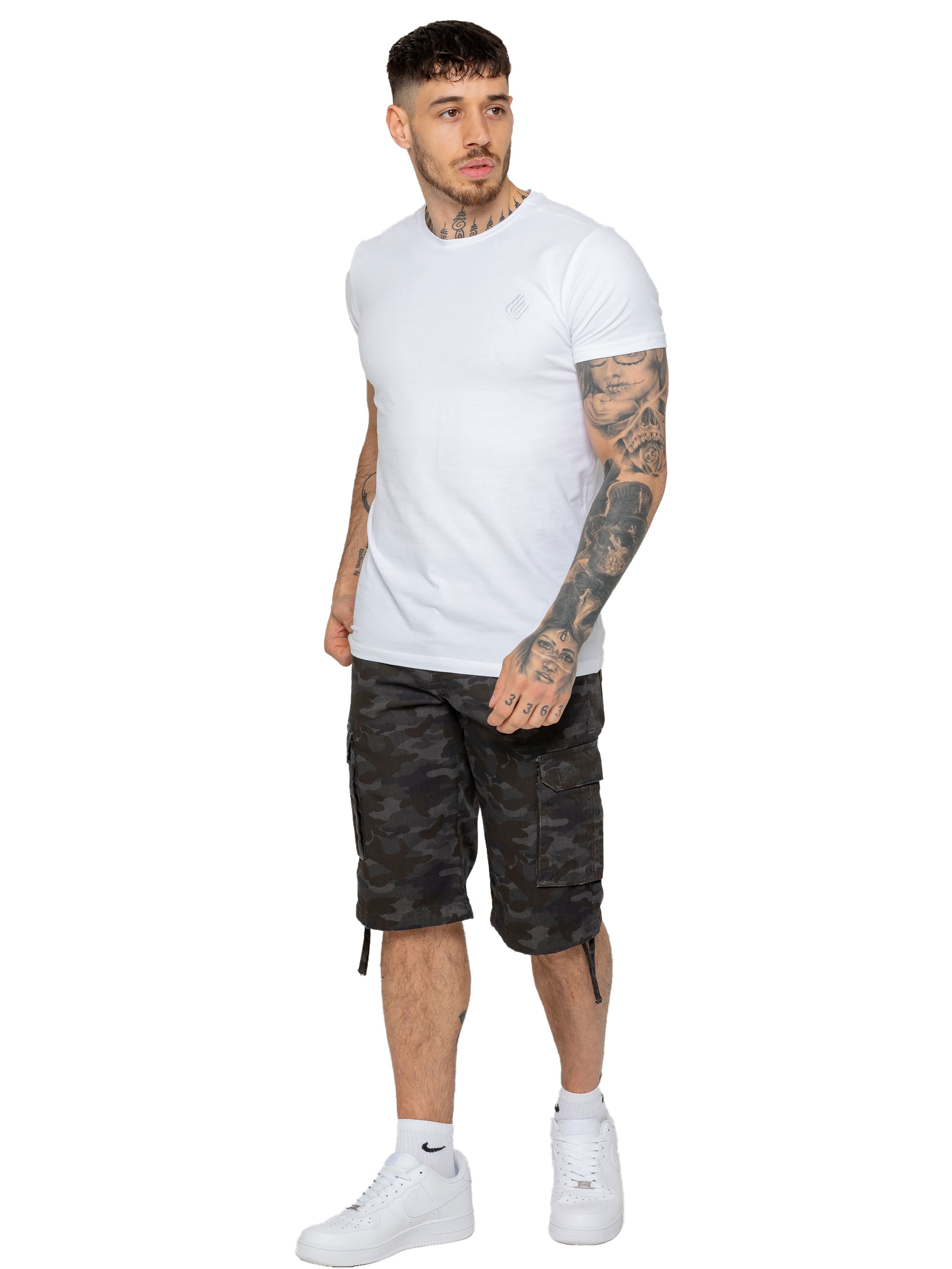 Enzo | Mens Cargo Combat Camo Shorts