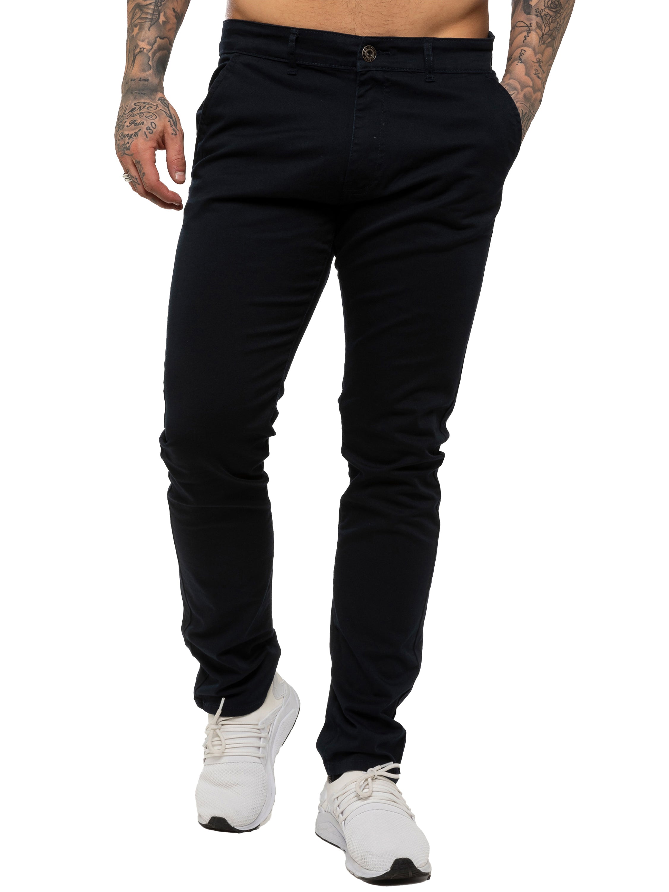 Enzo | Mens Slim Fit Stretch Chino Trousers