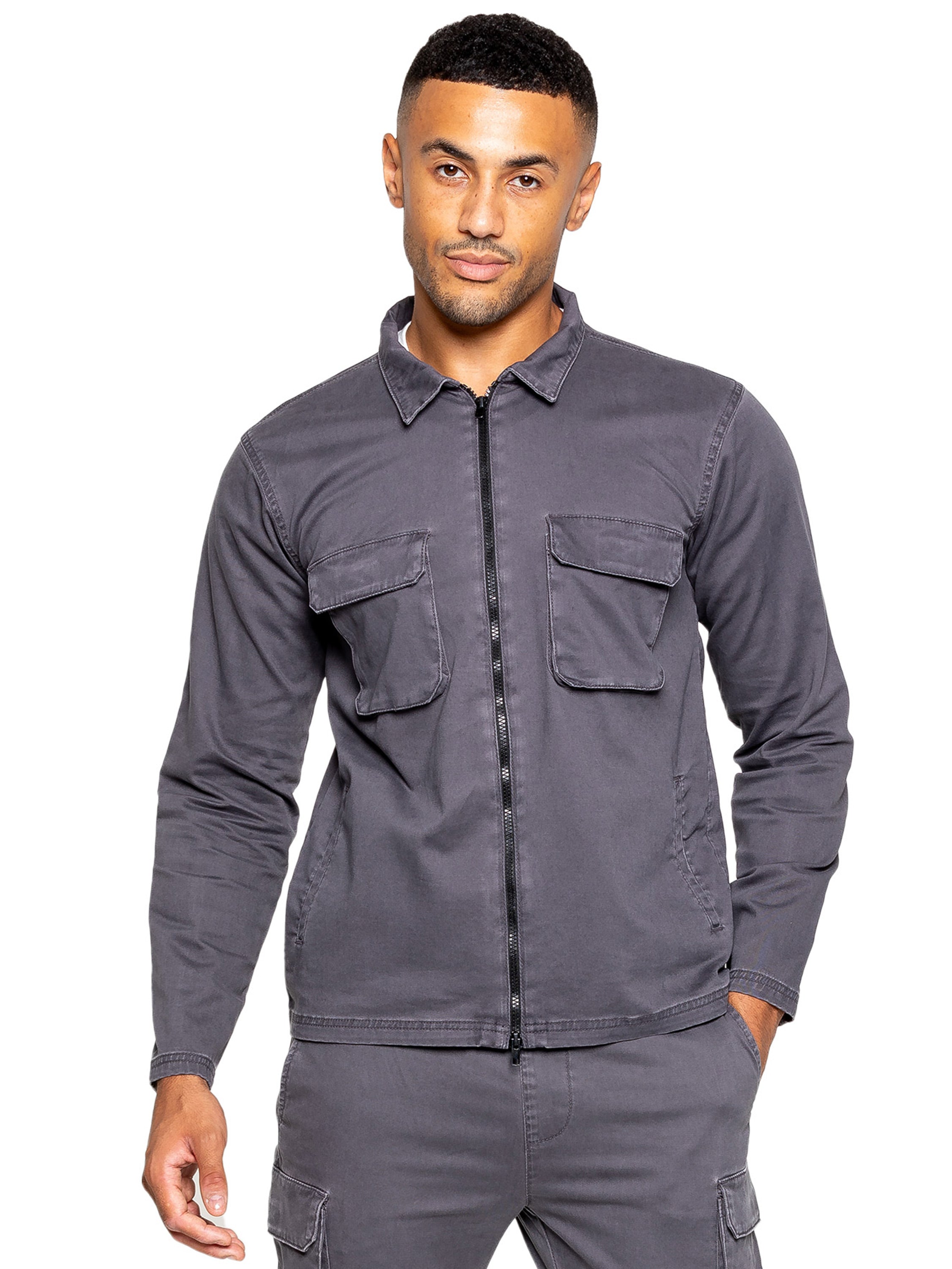 Enzo | Mens Cargo Overshirt Jacket