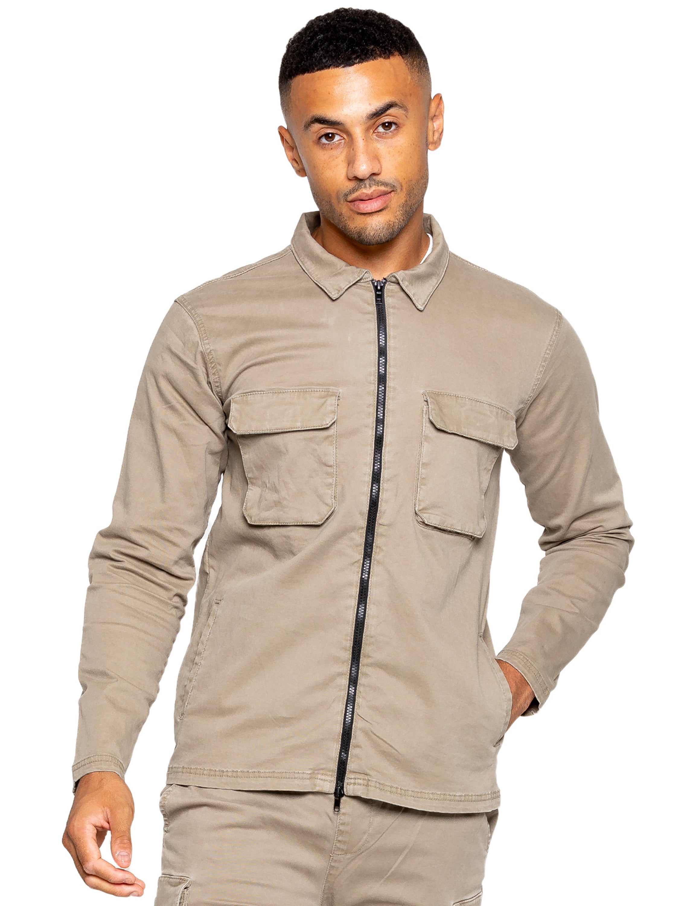 Enzo | Mens Cargo Overshirt Jacket