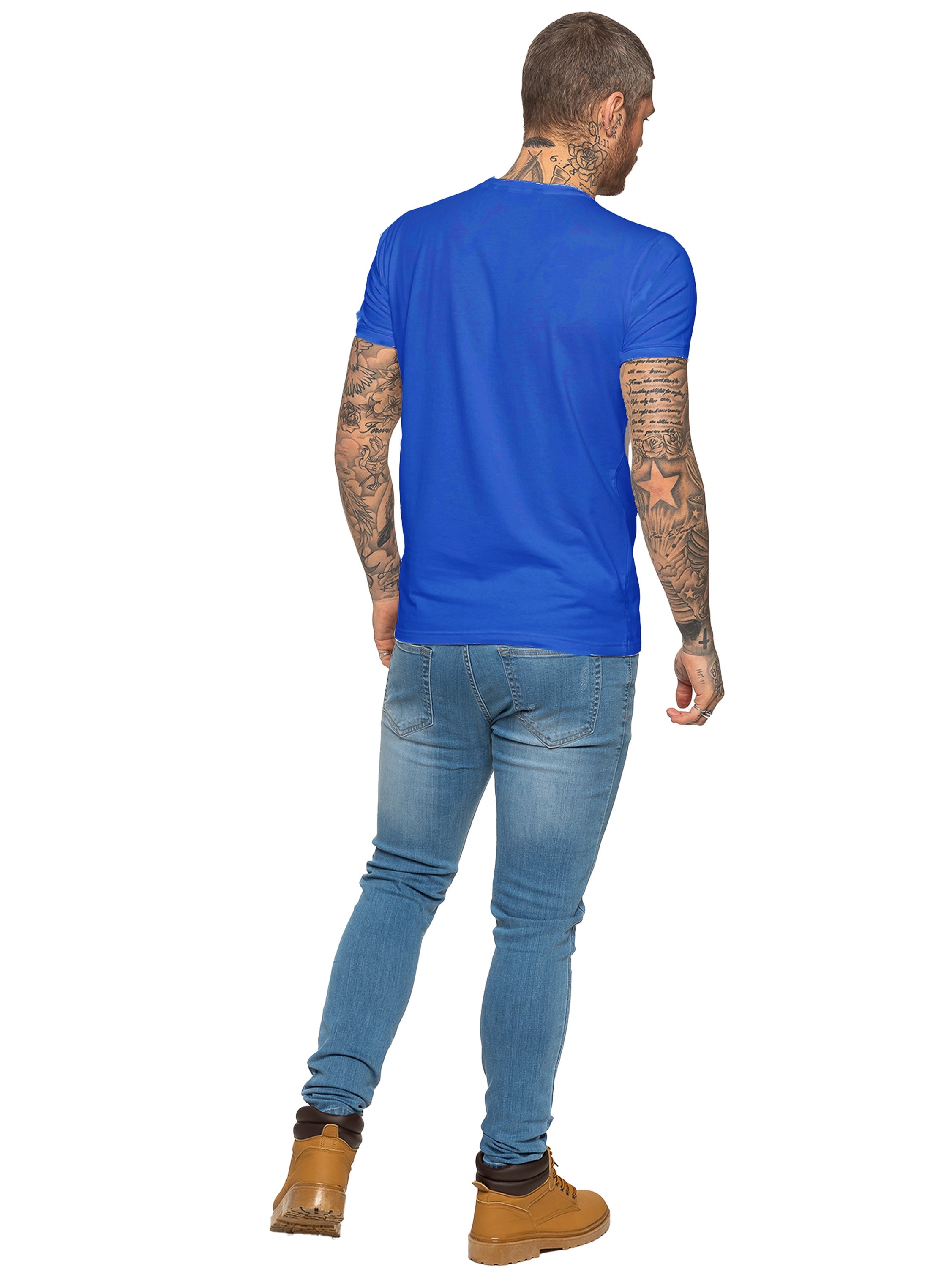 Enzo Mens Slim Fit Stretch Muscle T-Shirt