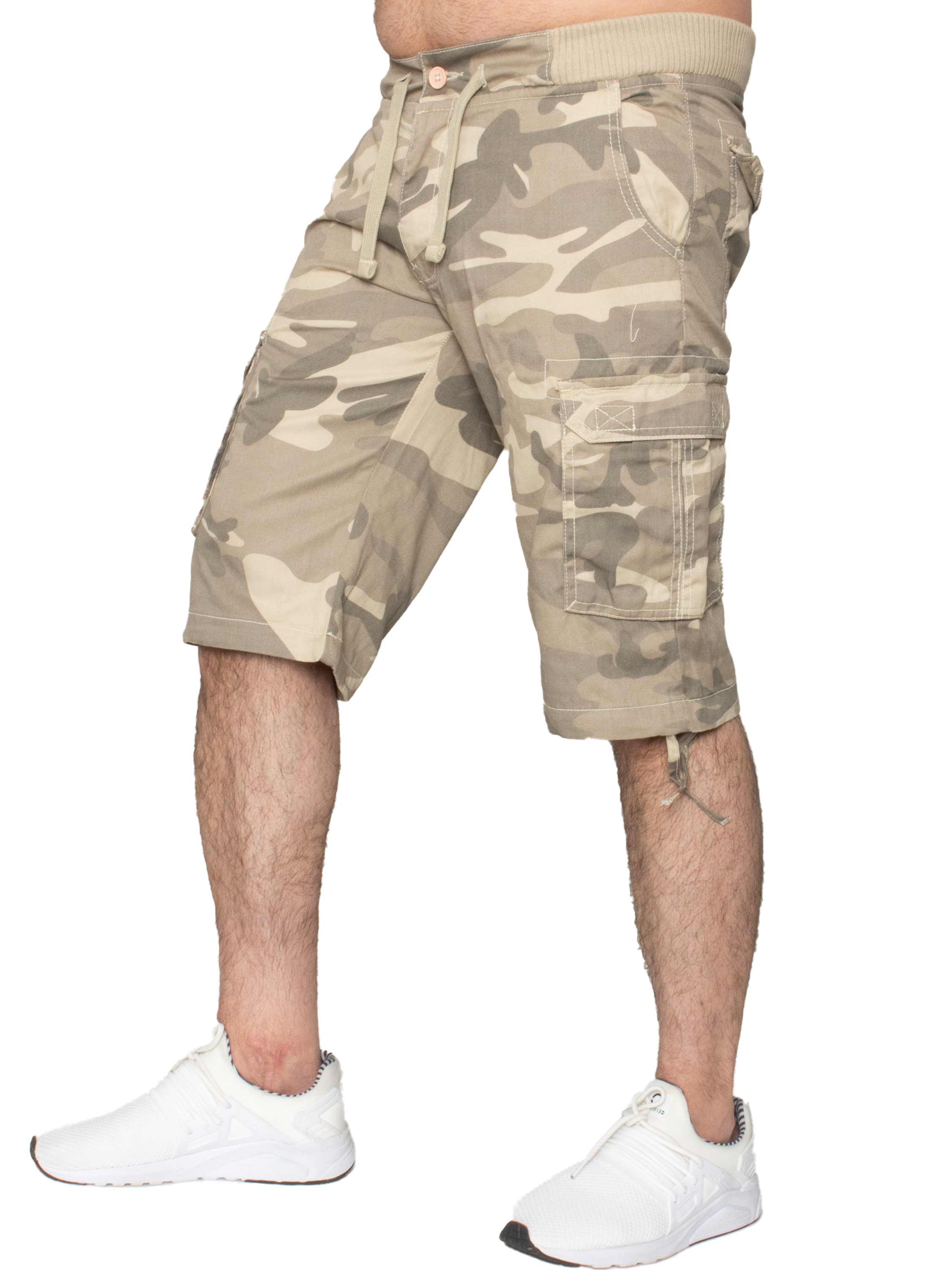 Enzo | Mens Cargo Combat Camo Shorts