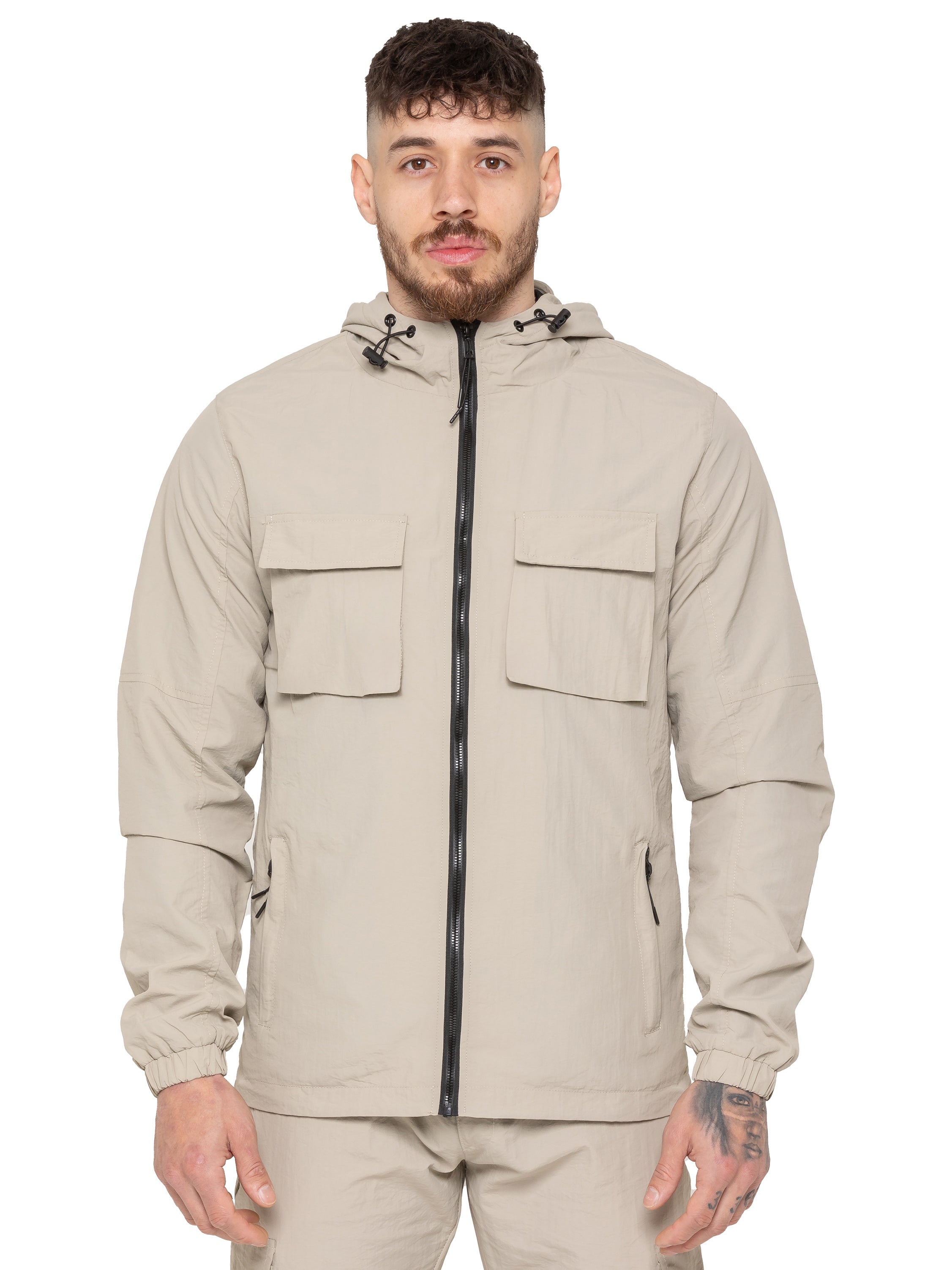Enzo Milano | Mens Poly Cargo Tracksuit Set