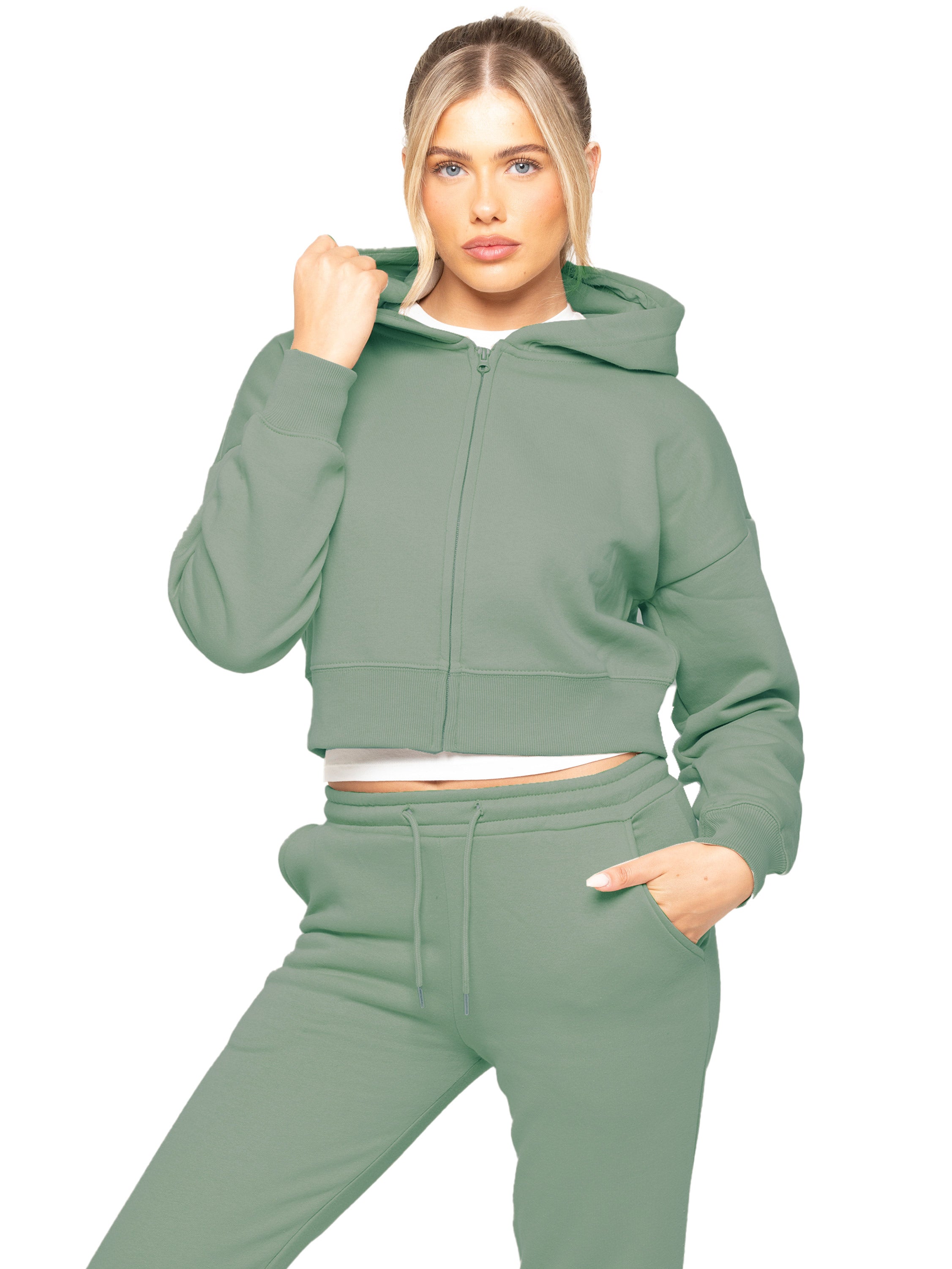 Enzo | Womens Cropped Zipped Hoodie