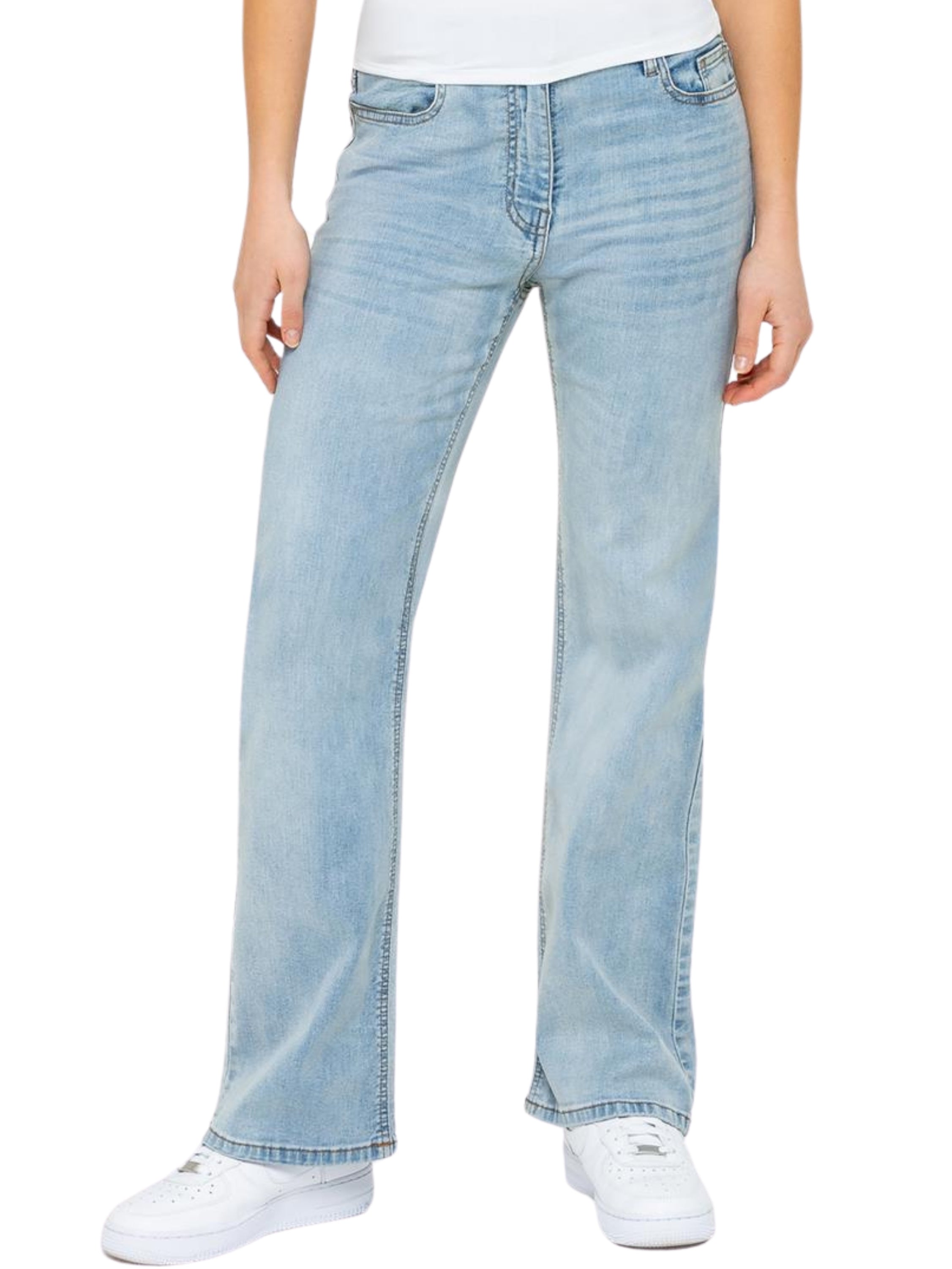 Enzo | Womens Wide Leg Jeans
