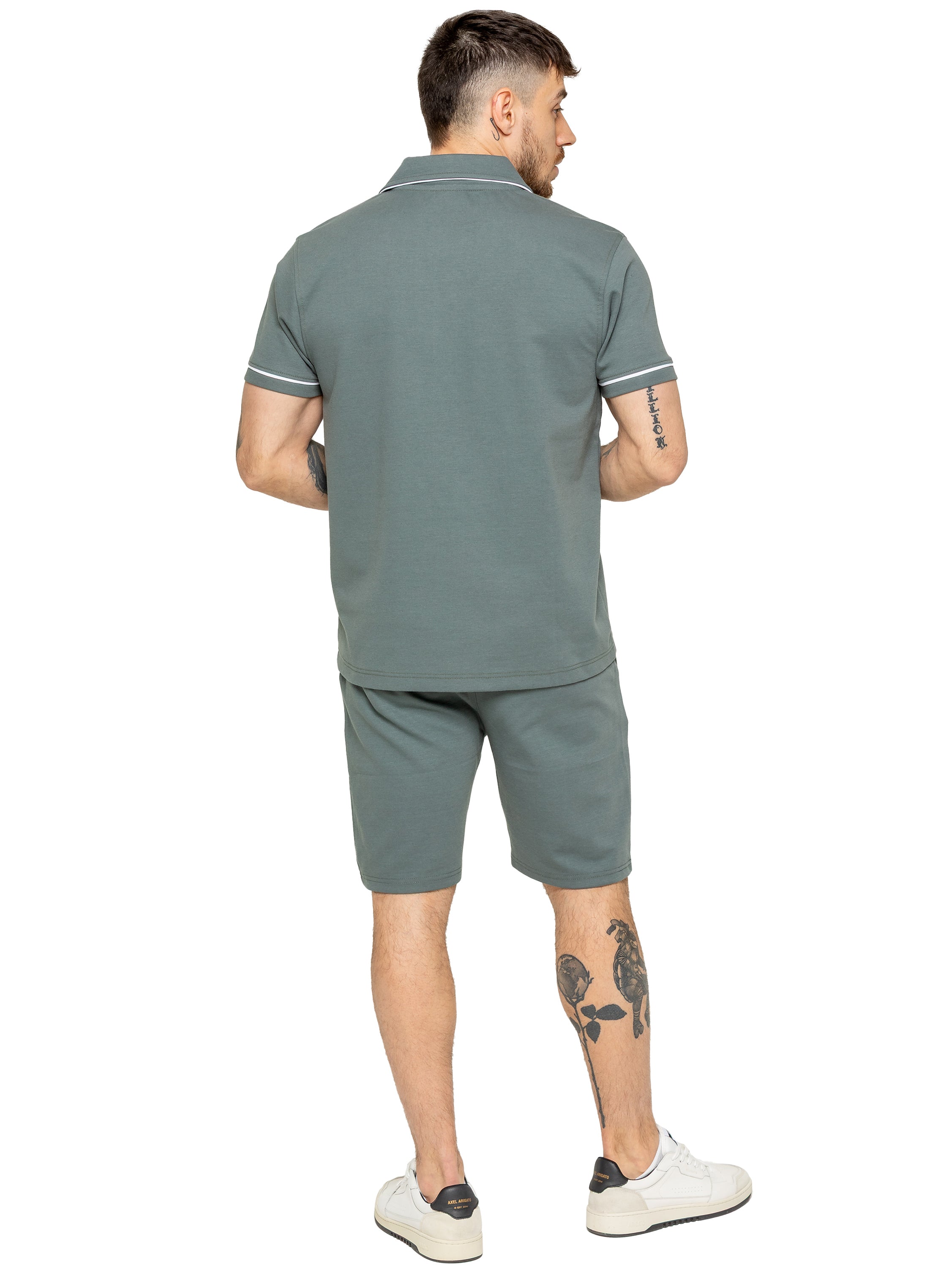 Enzo | Mens Short Sleeve Piping Shirt