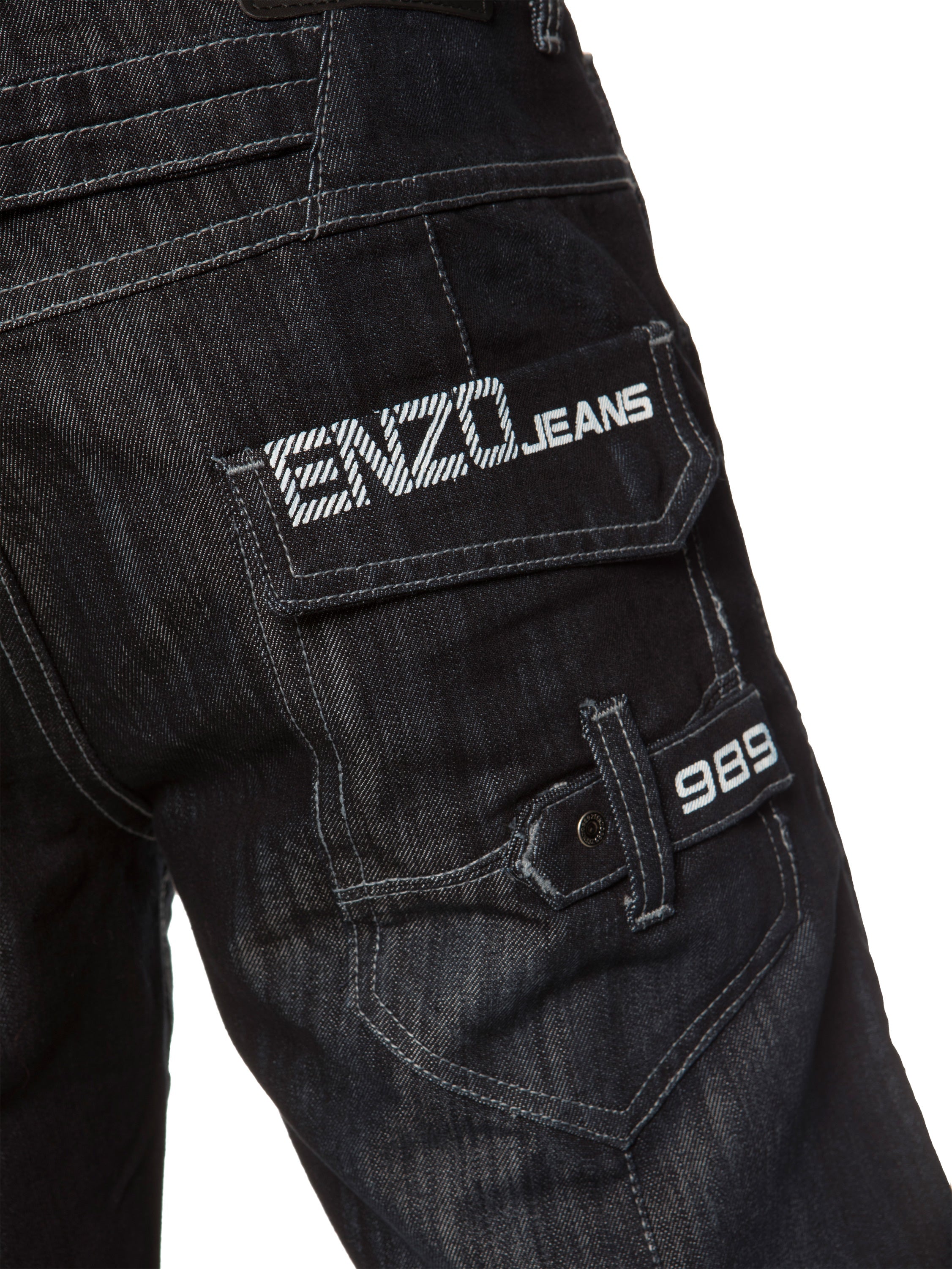 Enzo | Mens Cargo Denim Shorts