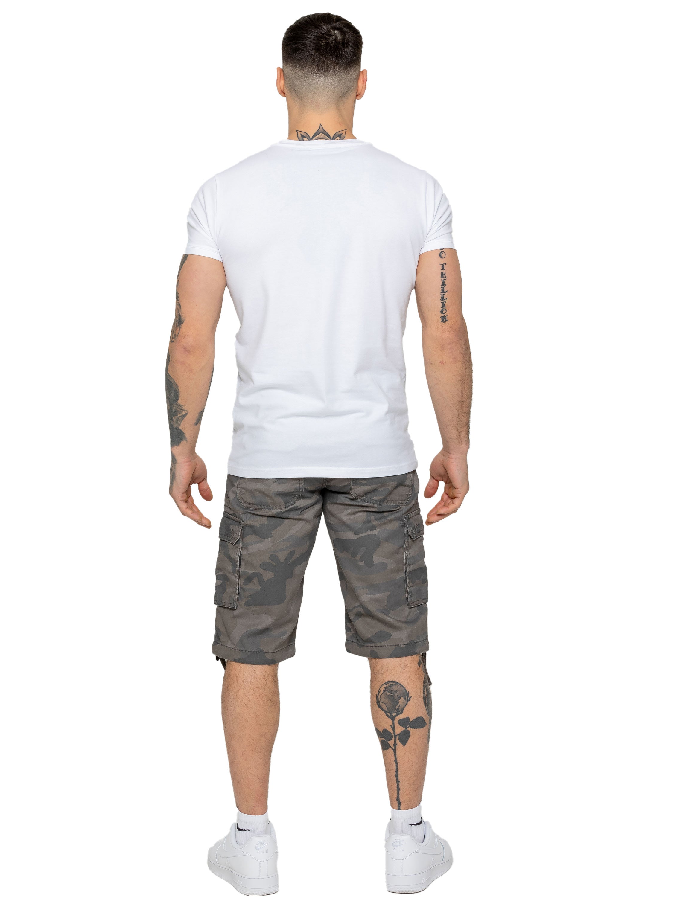 Enzo | Mens Cargo Combat Camo Shorts